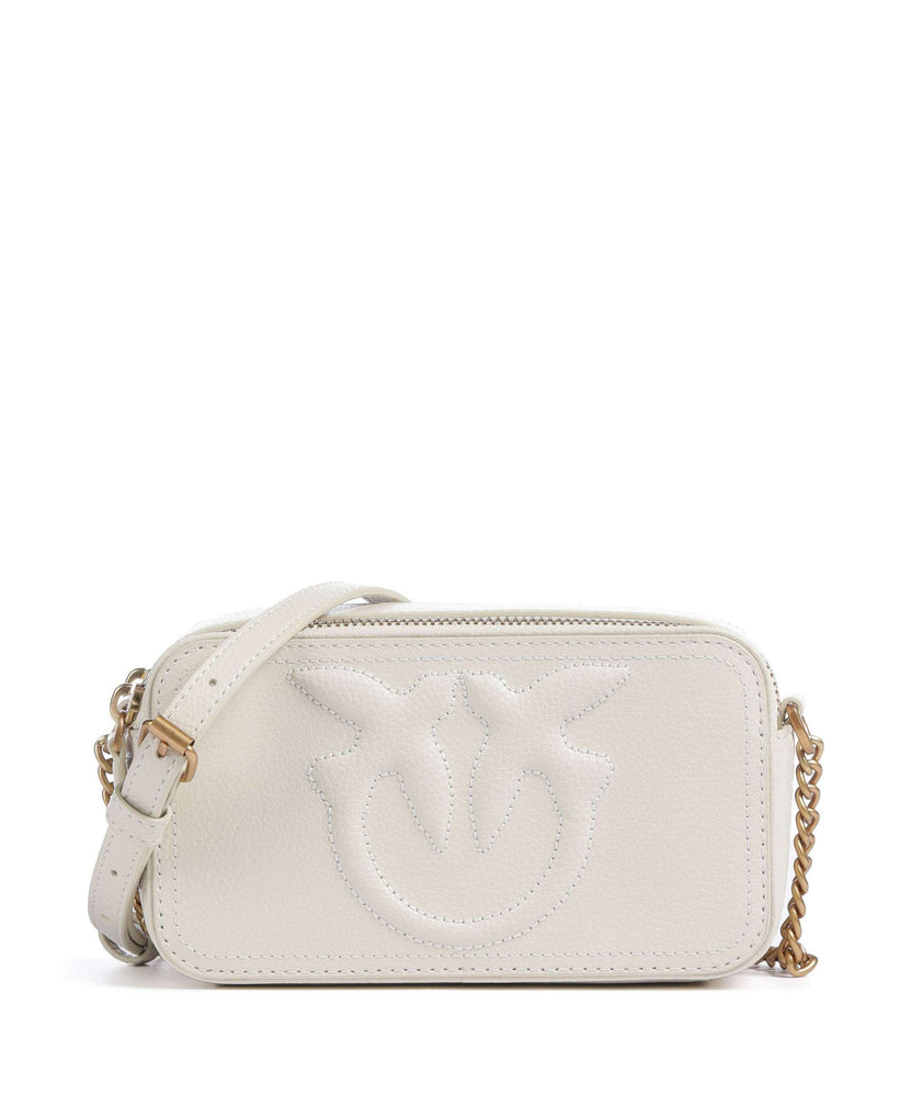 Pinko Carrie Crossbody bag bianco seta/antique gold
