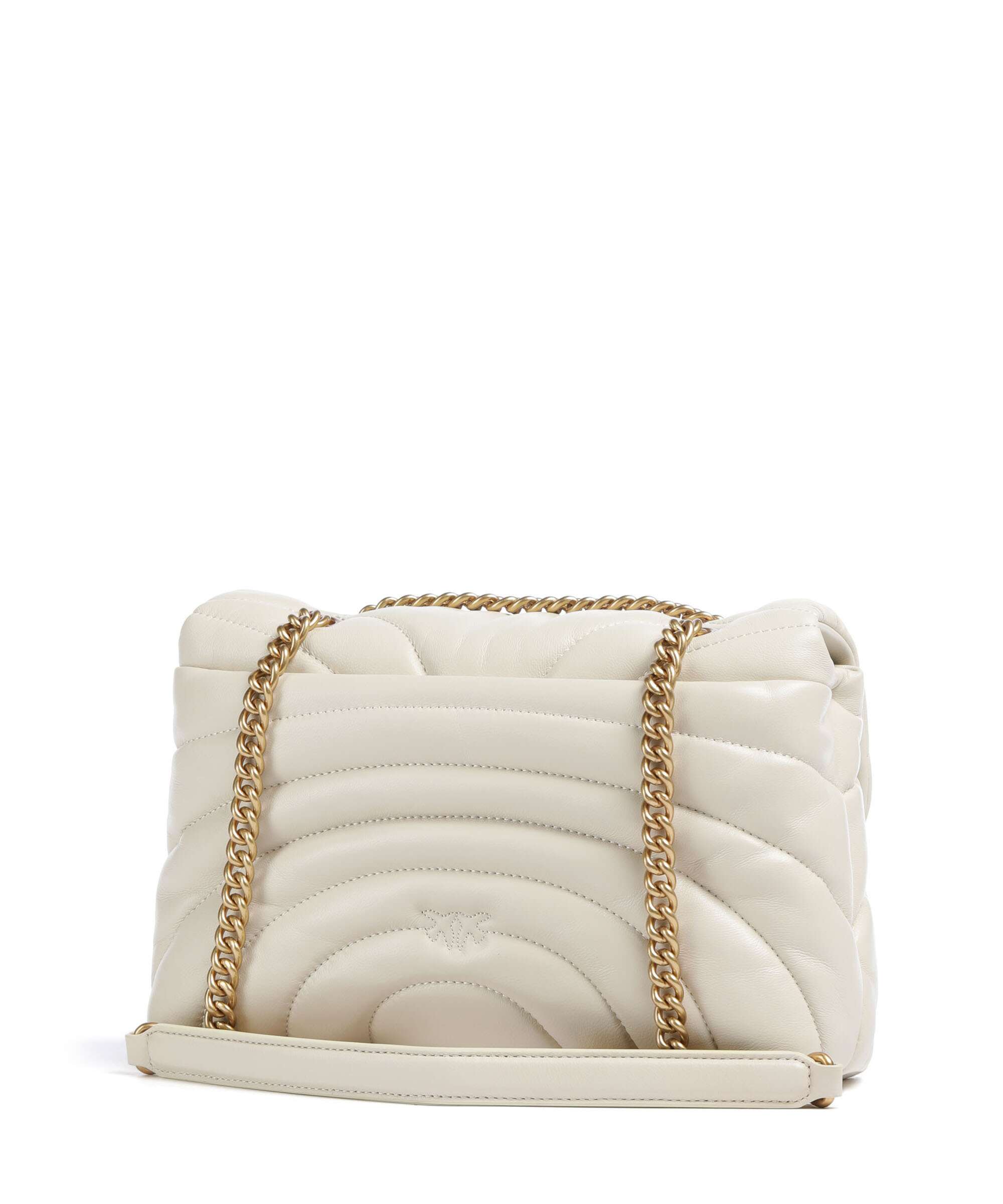 Pinko Love Puff Classic Shoulder bag bianco seta/antique gold