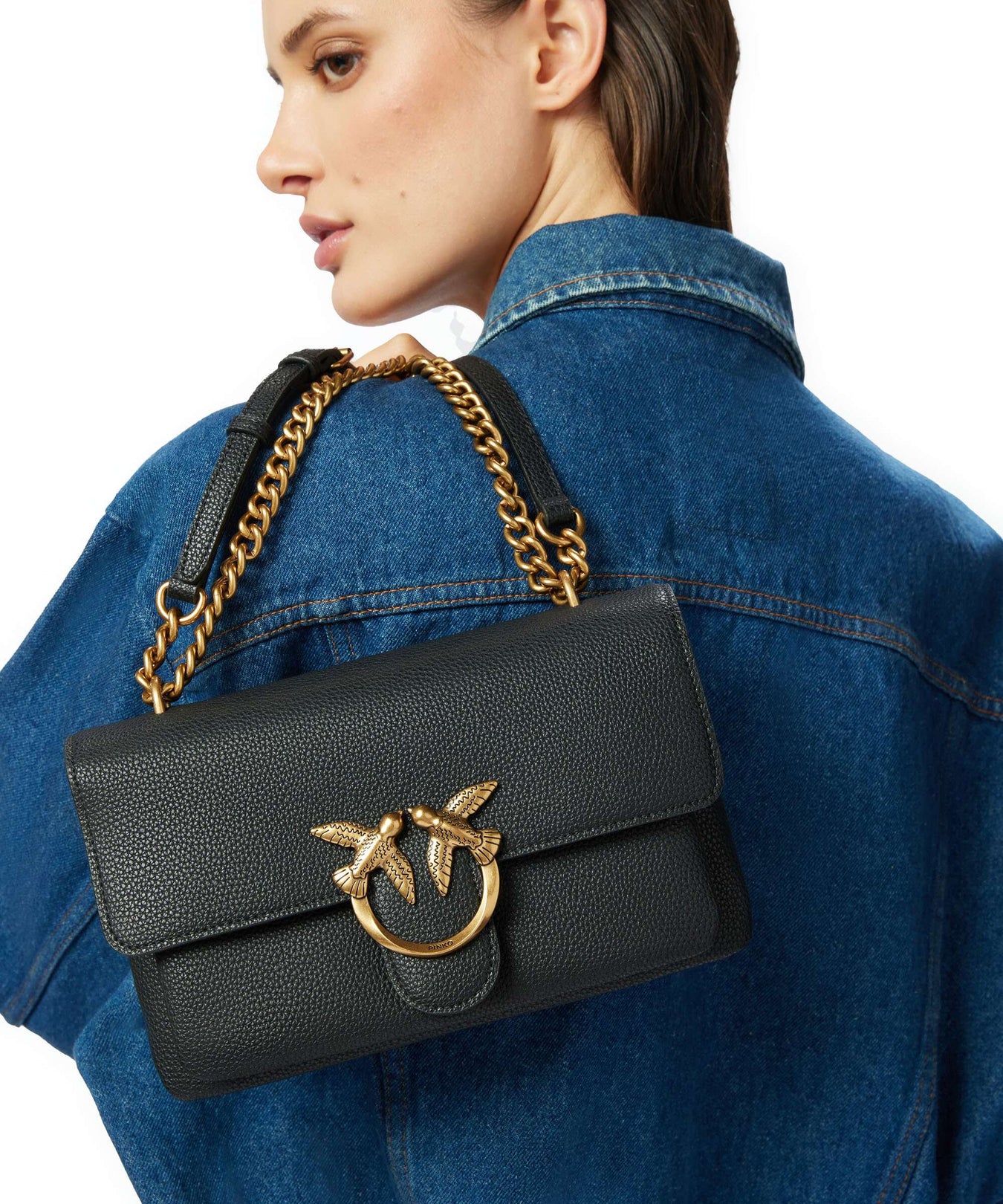 Pinko Love Soft Mini Shoulder bag nero/antique gold