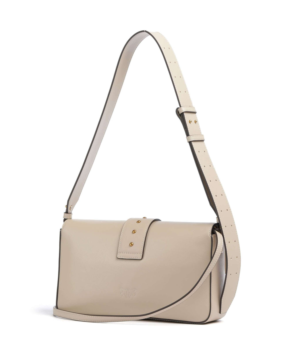 Pinko Love One Classic Slouchy Shoulder bag beige/grigio fumo/antique gold