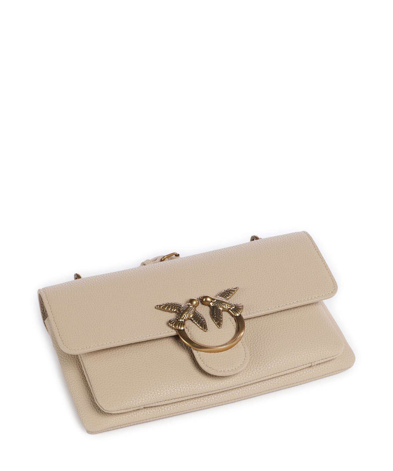 Pinko Love Soft Mini Shoulder bag beige/grigio fumo/antique gold