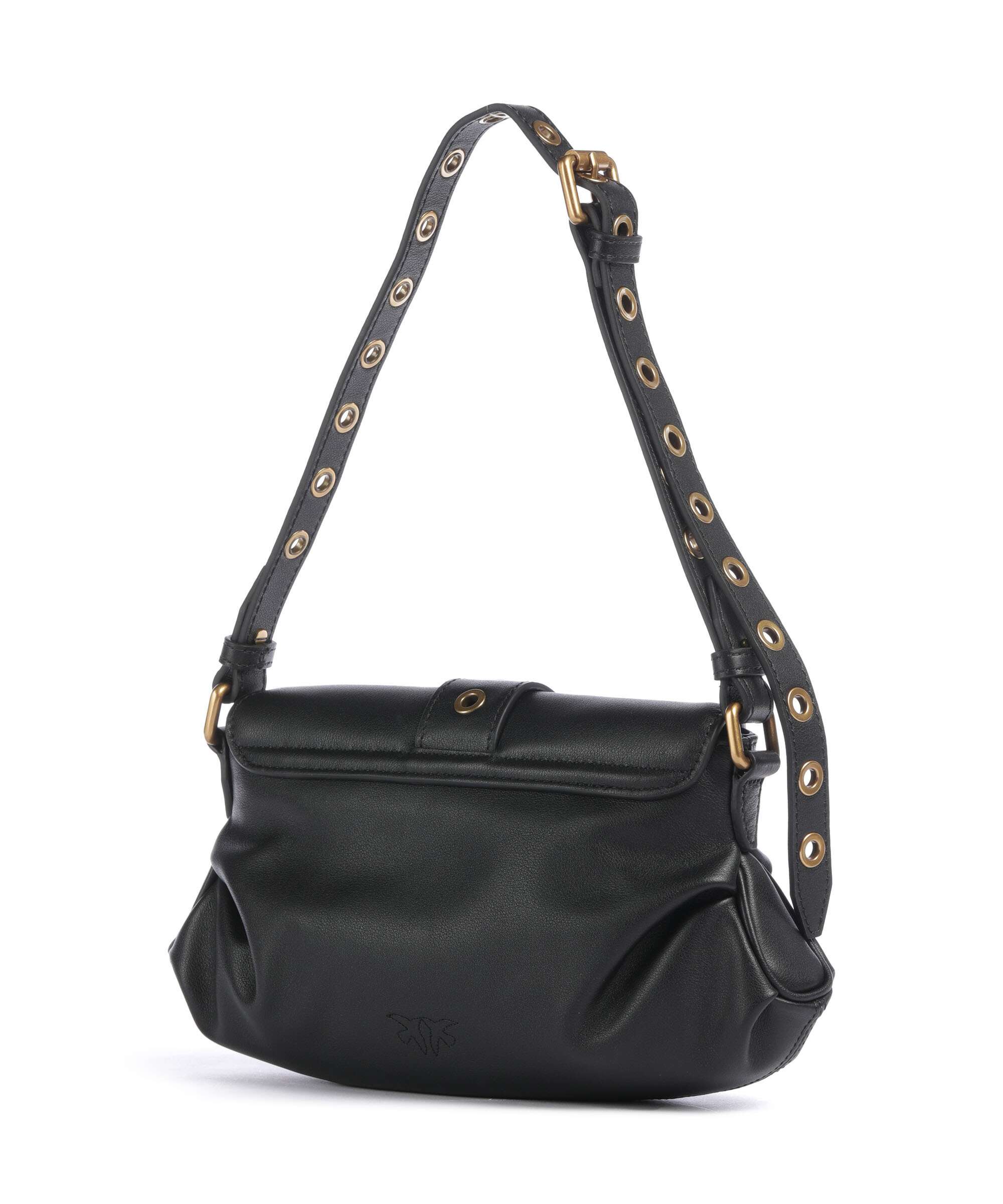 Pinko Jolene Mini Shoulder bag grained leather nero/antique gold