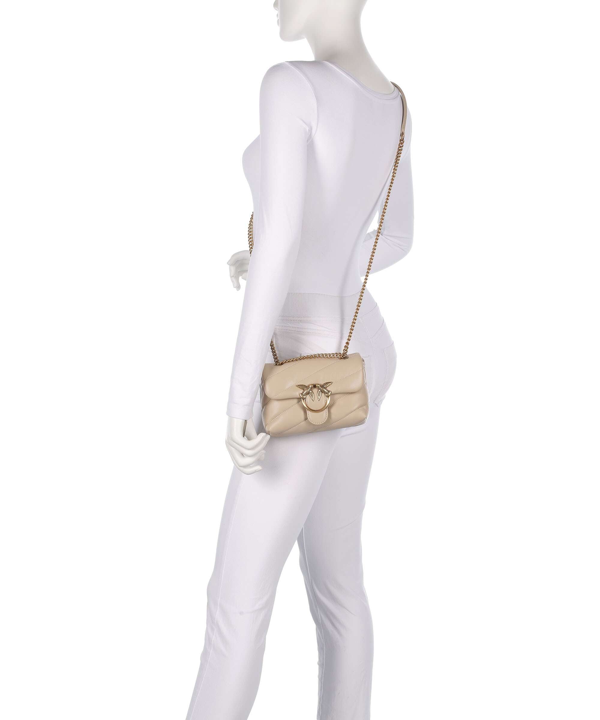 Pinko Love Puff Baby Shoulder bag beige/grigio fumo/antique gold