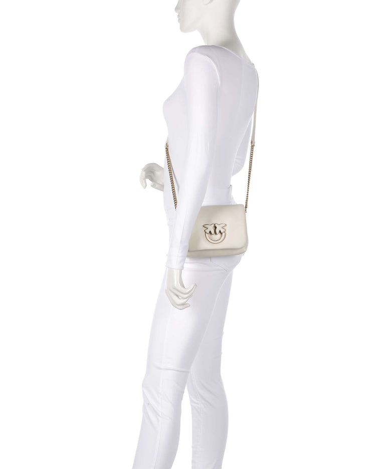 Pinko Love Click Puff Baby Crossbody bag bianco seta/antique gold
