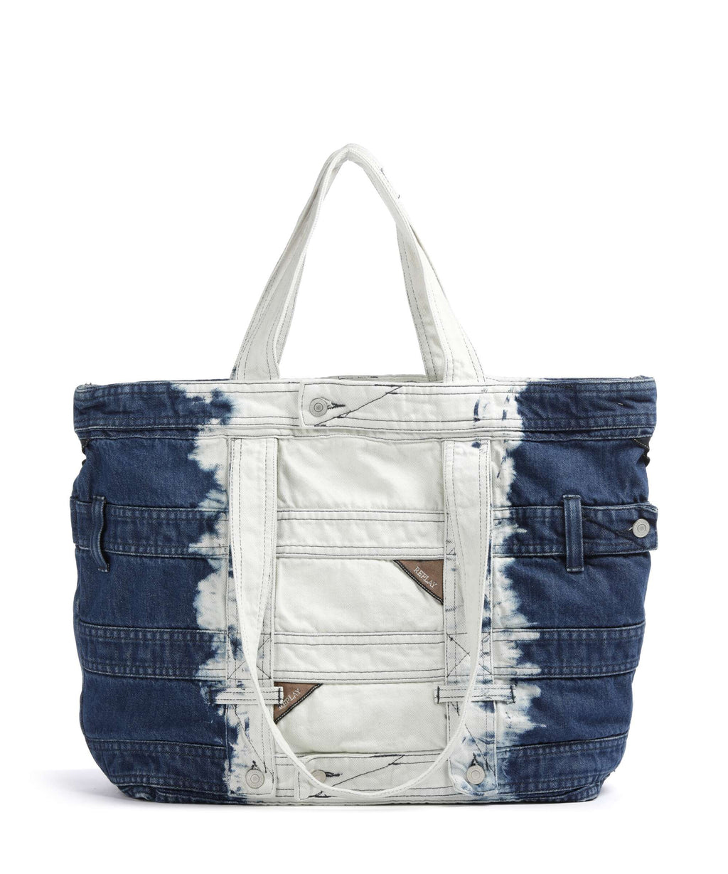 Replay Tote bag tie dye blue
