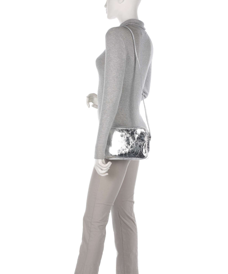 Patrizia Pepe Crossbody bag craquele silver