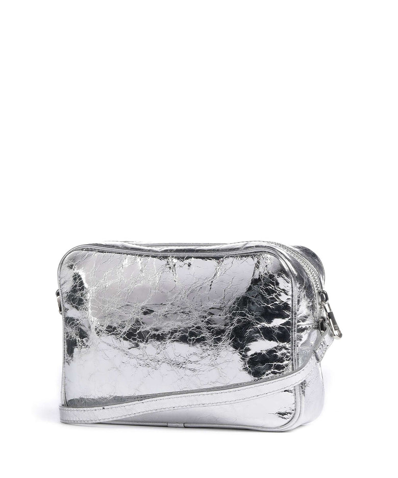 Patrizia Pepe Crossbody bag craquele silver