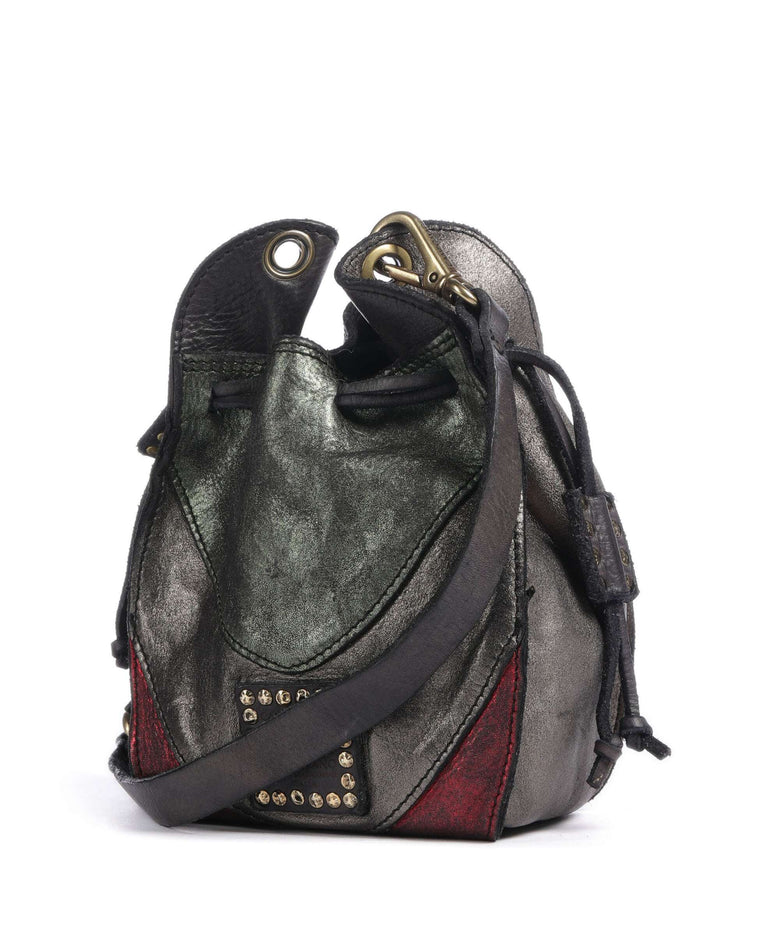 Campomaggi Bucket bag military/red/dark grey