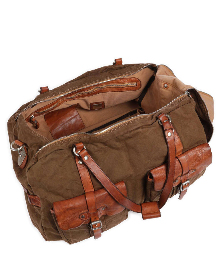 Campomaggi Weekend bag verde militare/cognac