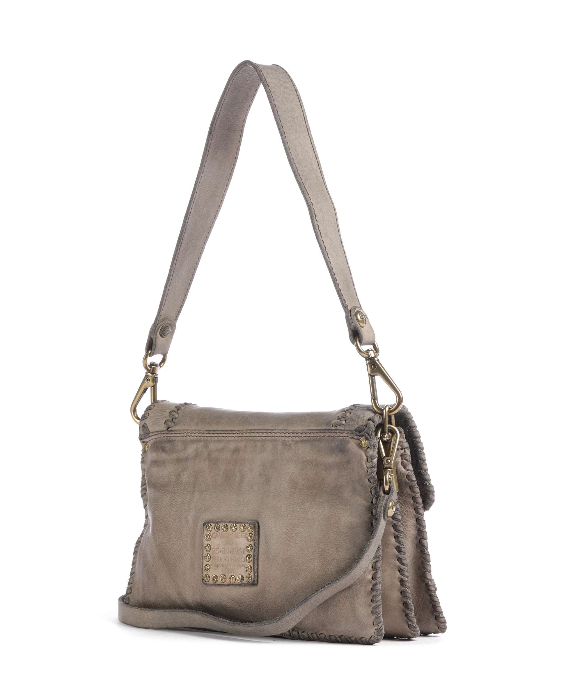 Campomaggi Shoulder bag grained cow leather cement