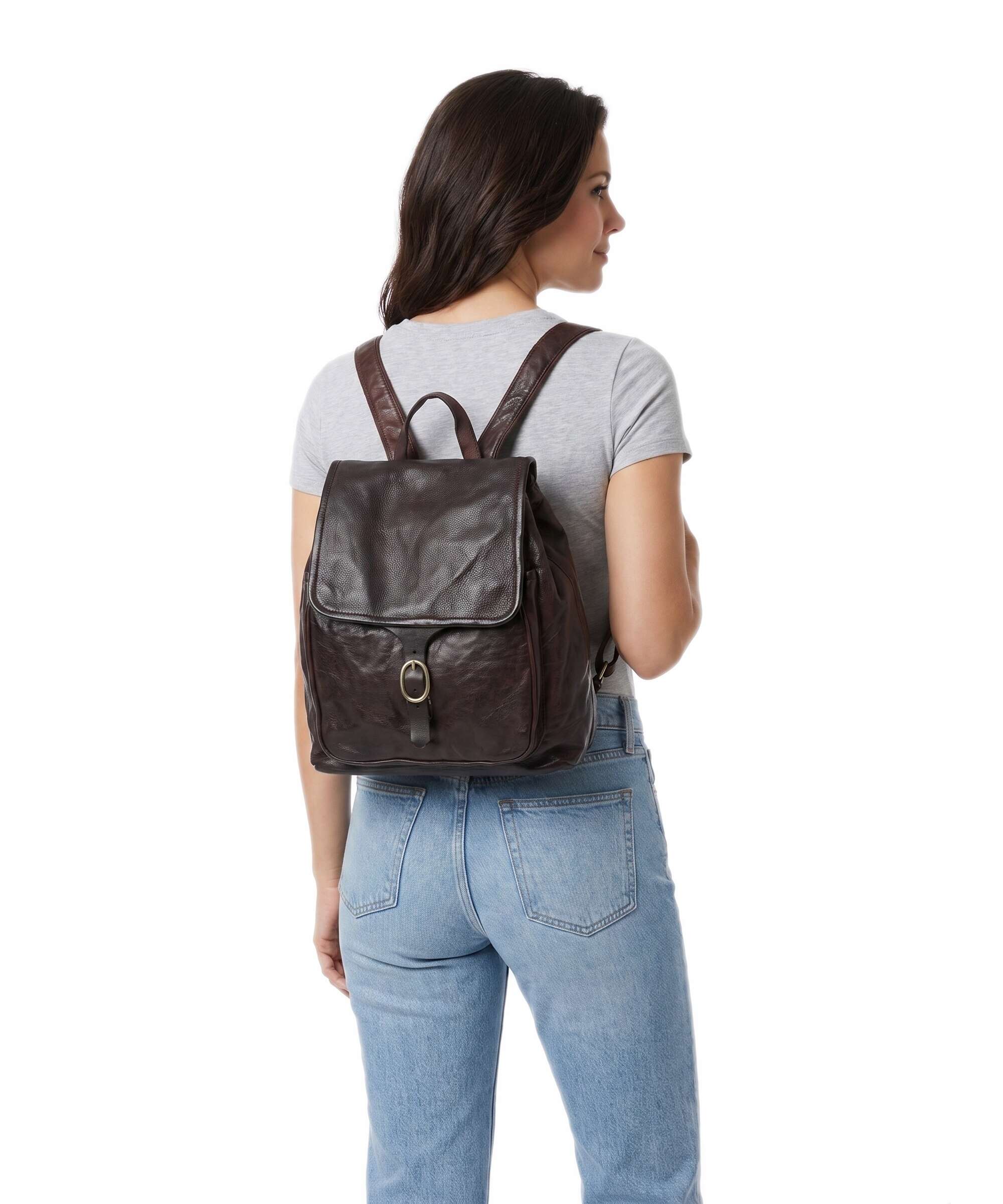 Campomaggi Backpack grained cow leather brown