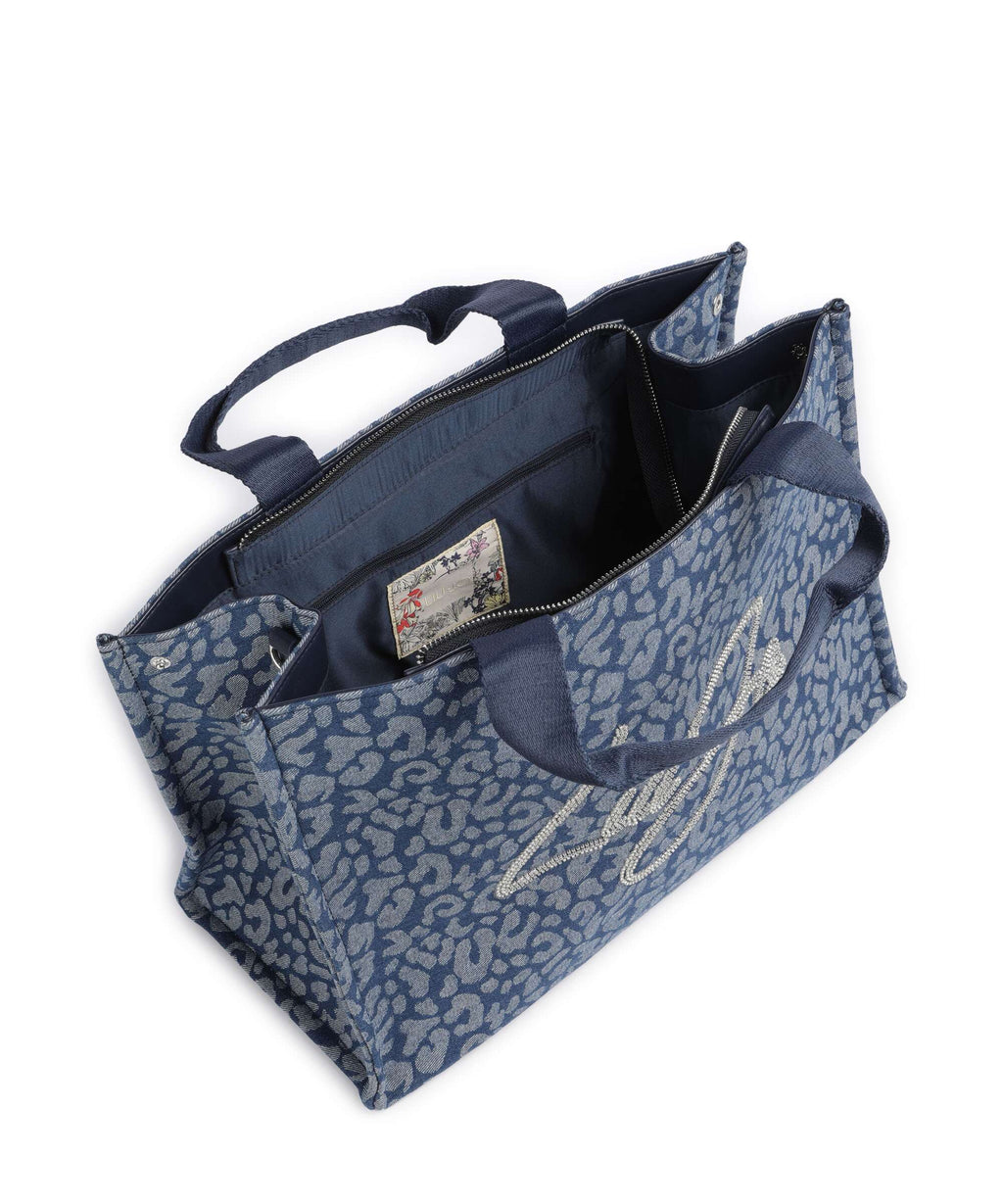 Liu Jo Soft L Handbag den blue animalier