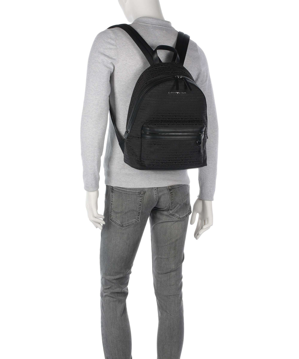 Emporio Armani Logo Jacquard Backpack bristol black