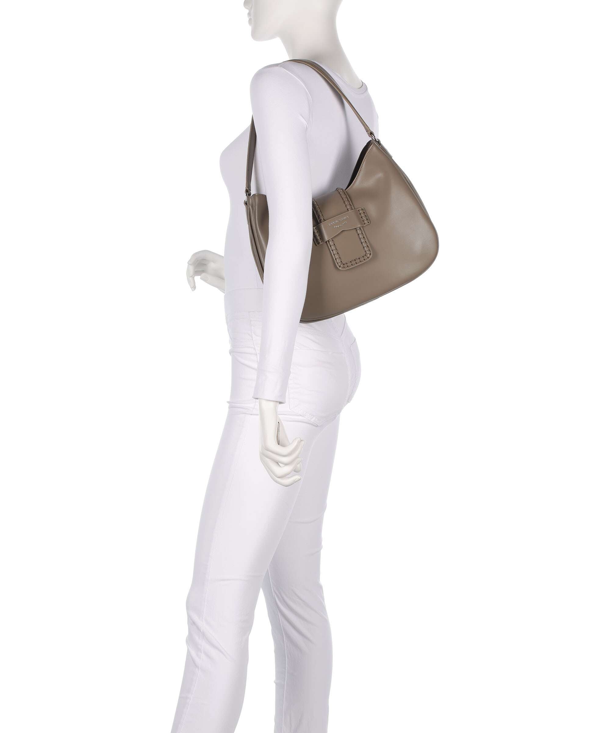 Emporio Armani Mina Shoulder bag fine grain cow leather taupe