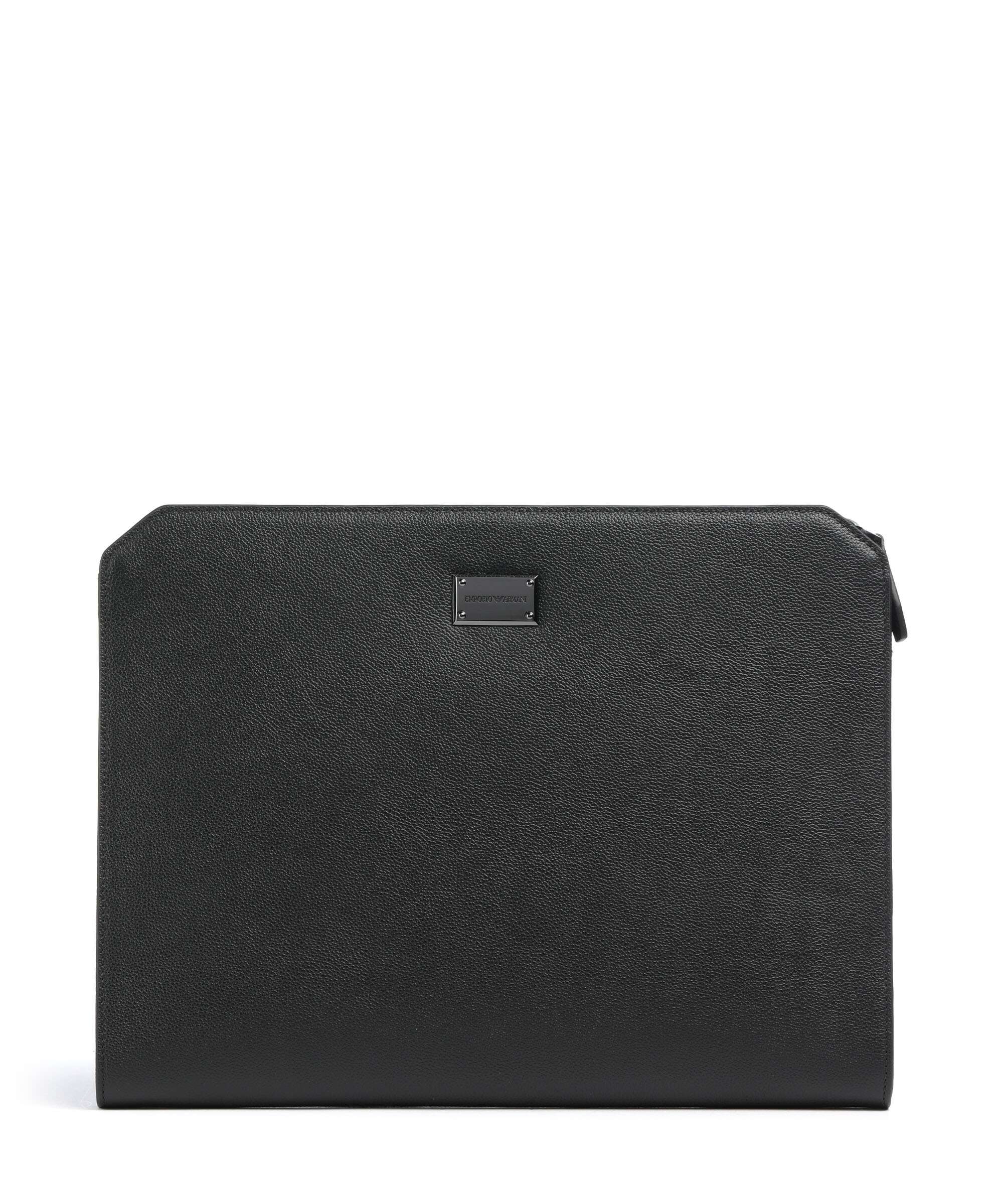 Emporio Armani Milano Laptop case 13″ grained leather black beauty