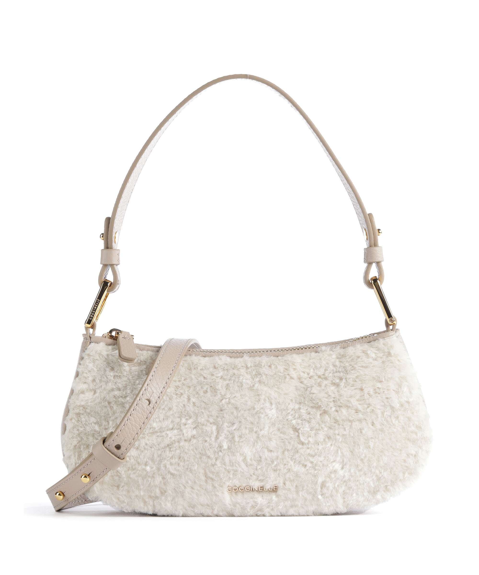 Coccinelle Merveille Astrakan Shoulder bag grained cow leather