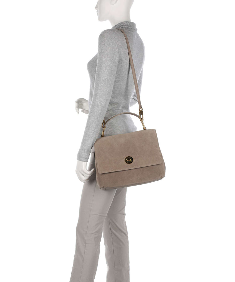 Coccinelle Liya Suede Handbag warm taupe