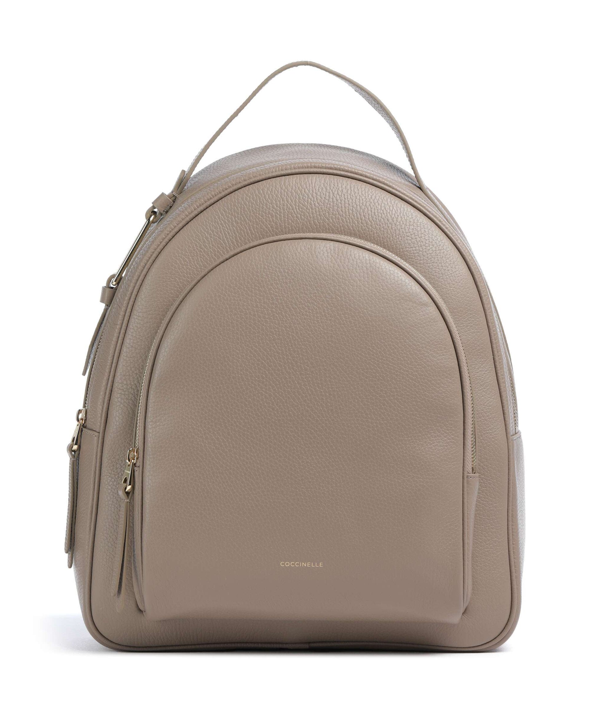 Coccinelle Malory Backpack grained leather warm taupe