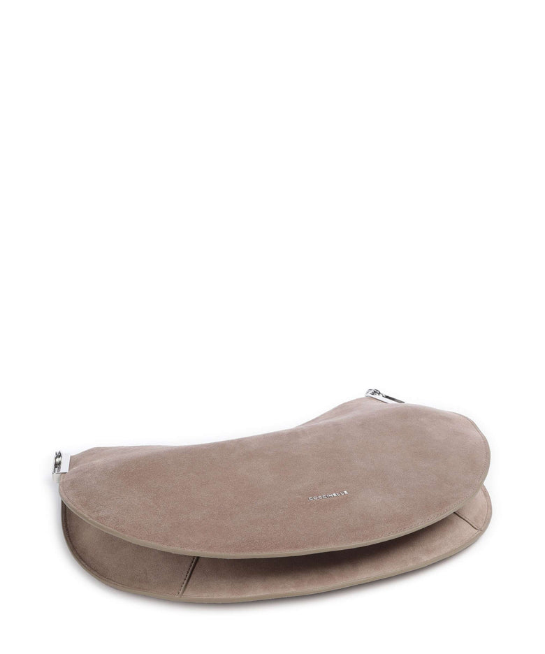 Coccinelle Sunup Suede Shoulder bag warm taupe