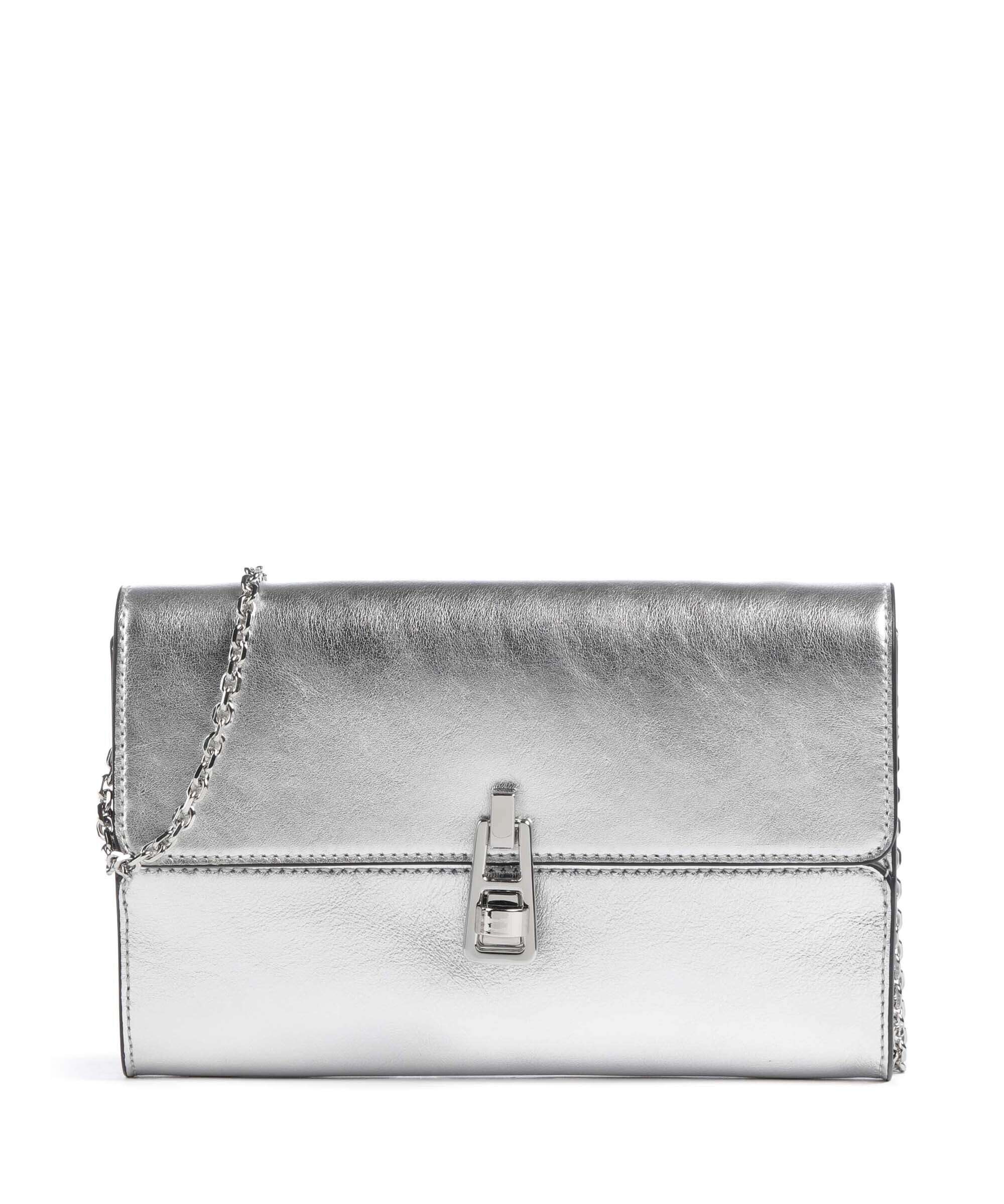 4way Bag／silver leather Coccinelle Magie 2Nite Crossbody bag grained leather silver