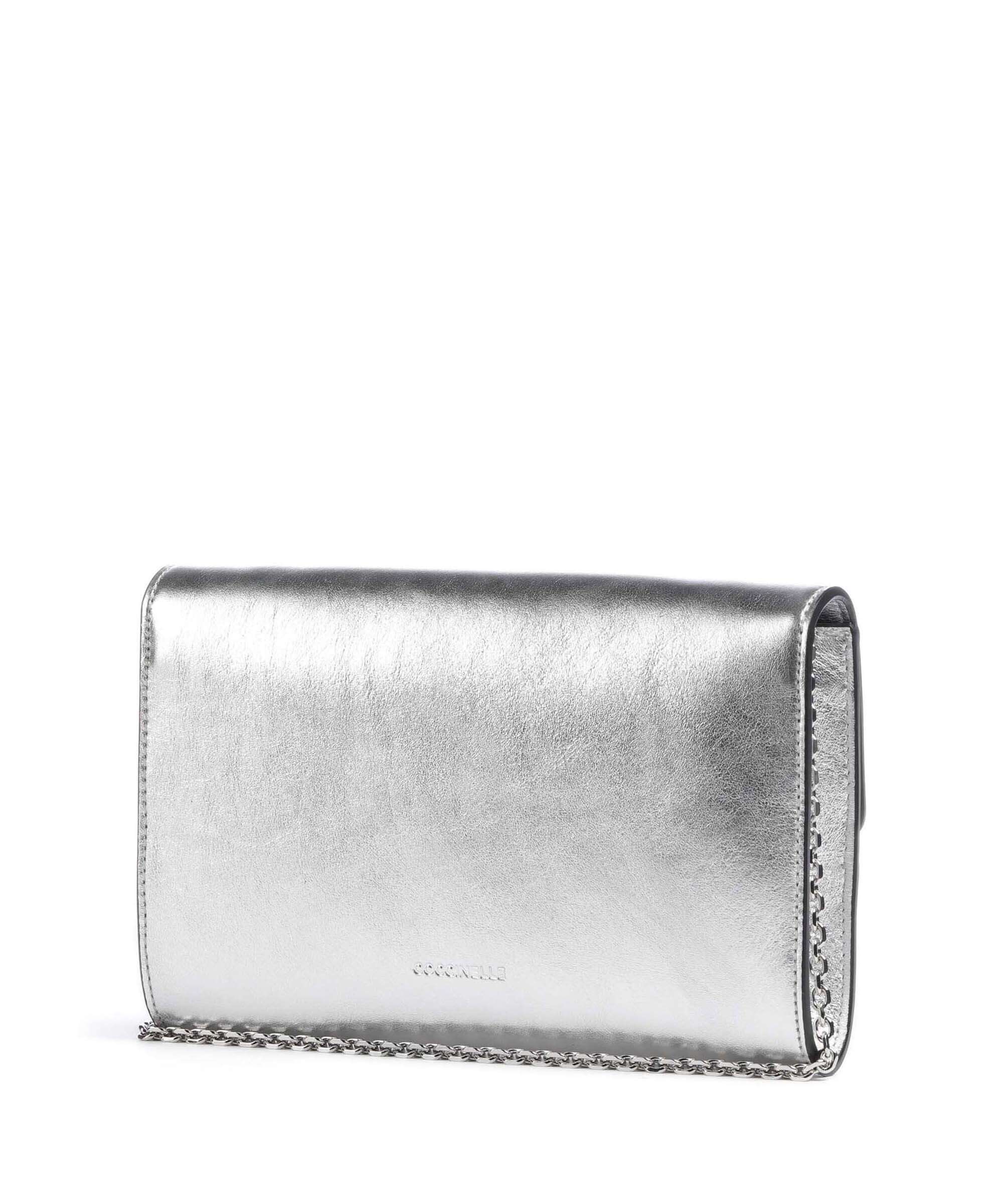 Coccinelle Magie 2Nite Crossbody bag grained leather silver