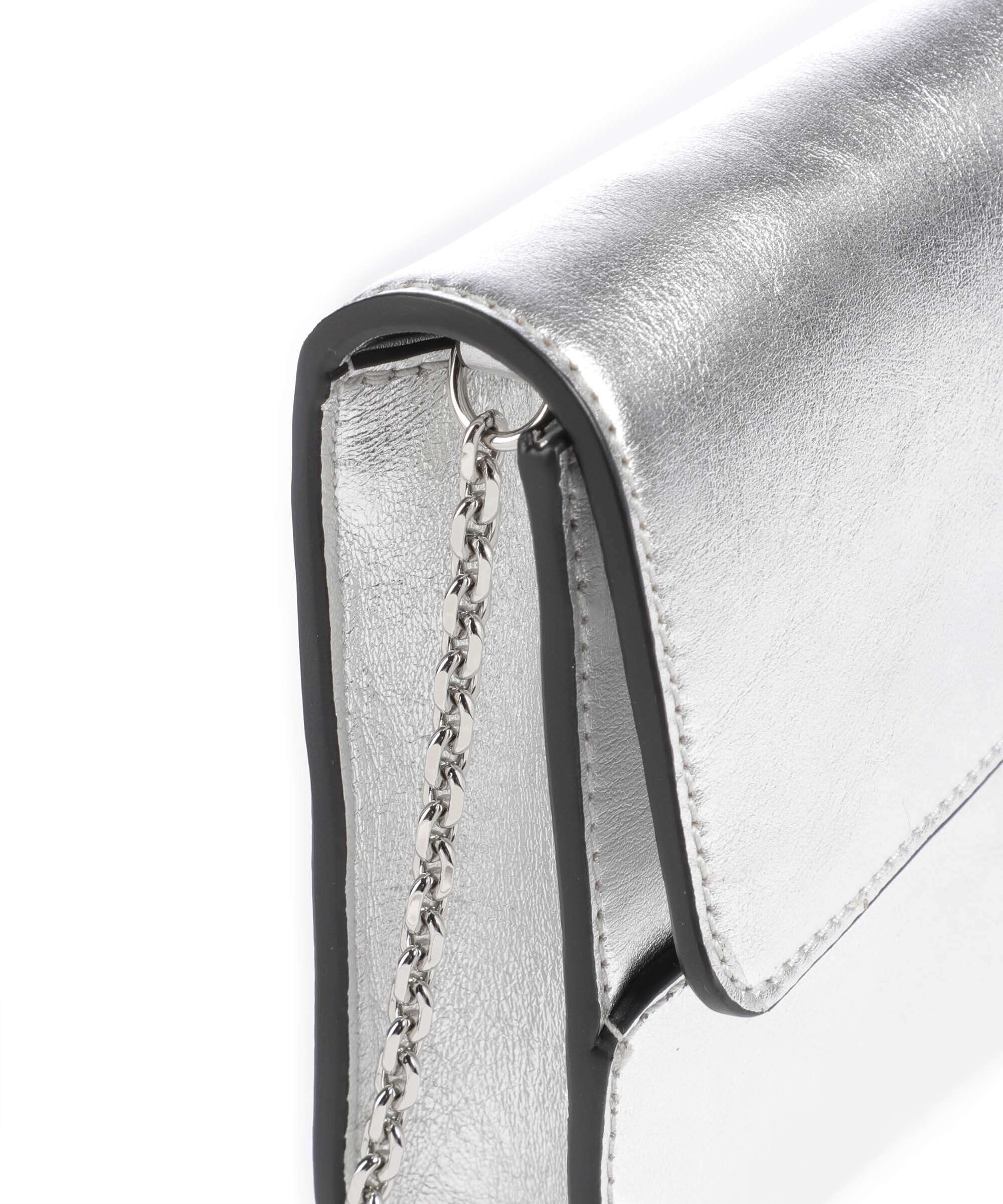 Coccinelle Magie 2Nite Crossbody bag grained leather silver