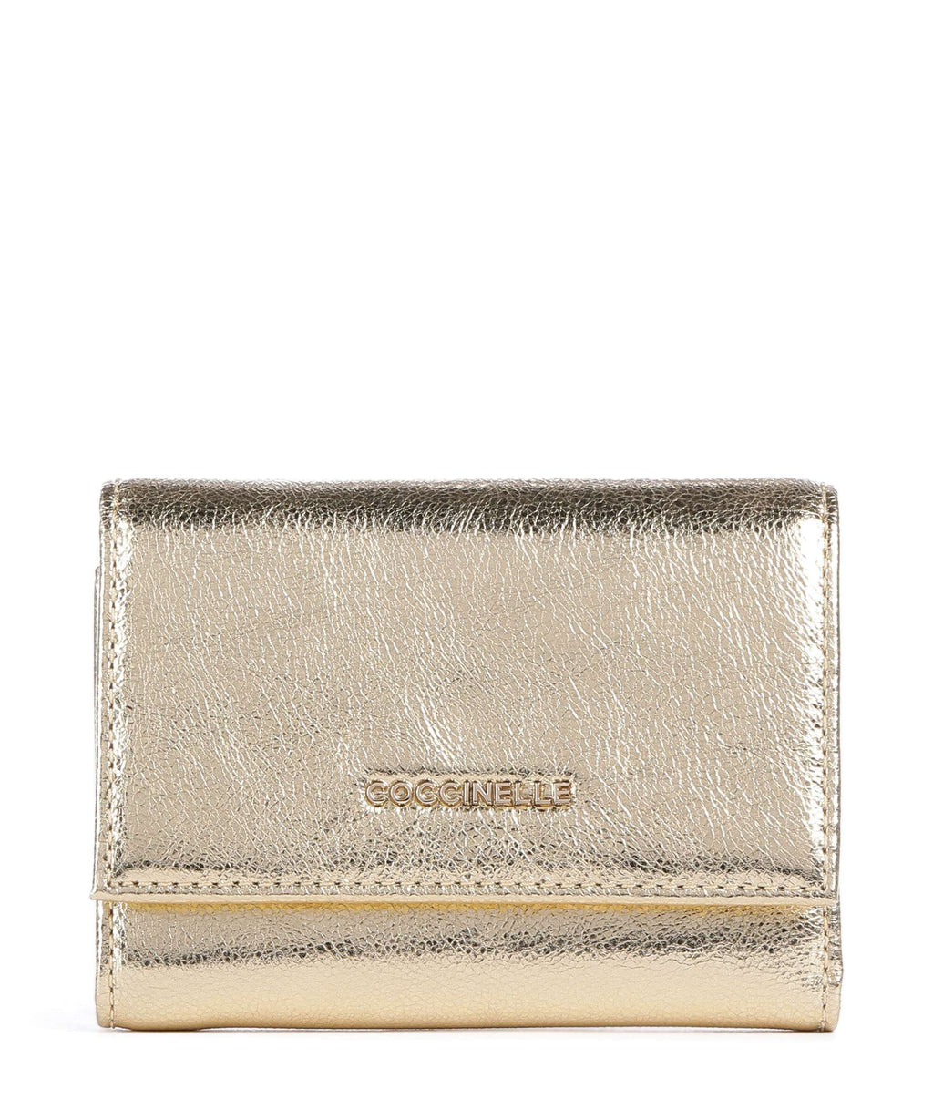 Coccinelle Metallic Smooth Metal Wallet golden