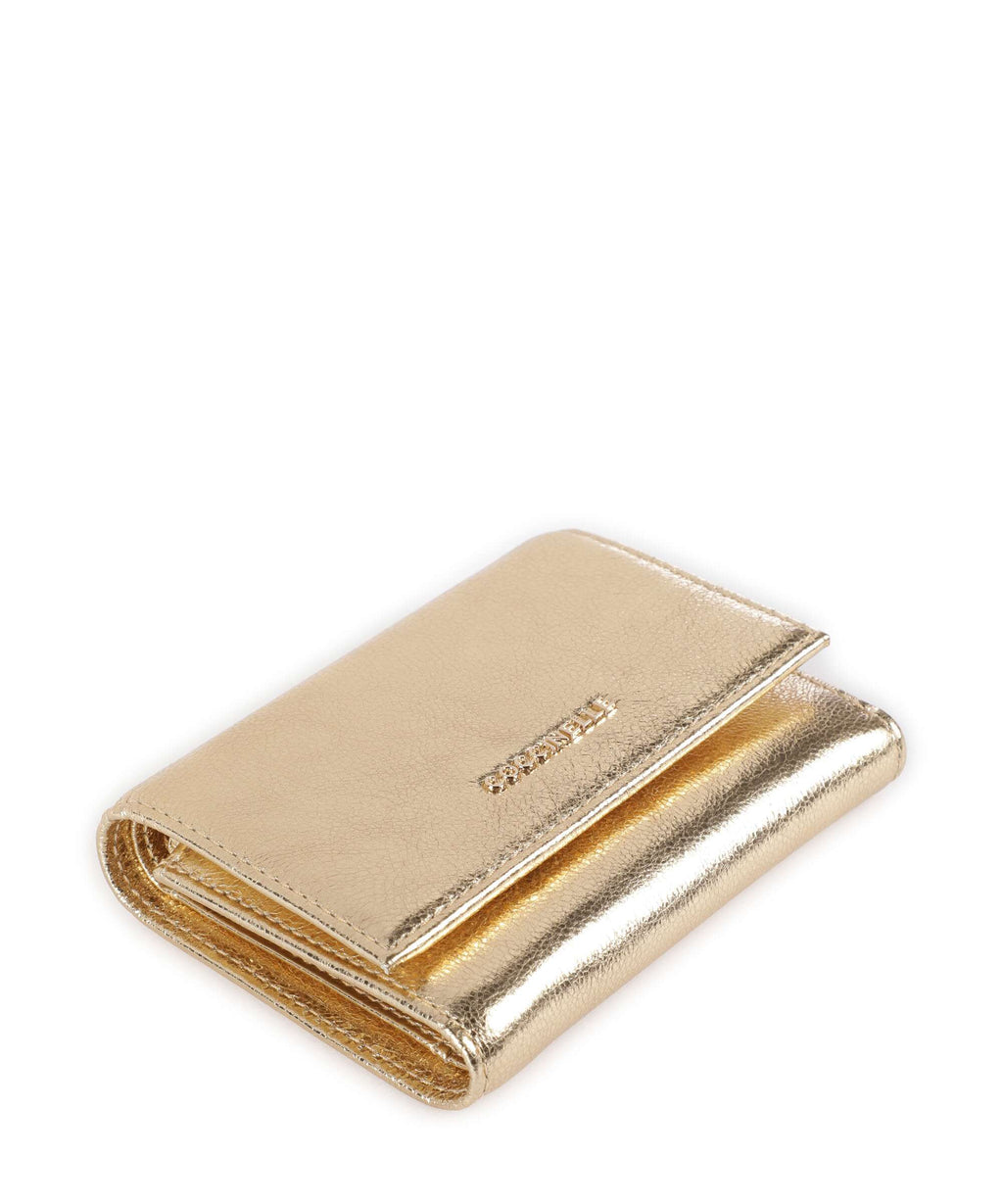 Coccinelle Metallic Smooth Metal Wallet golden