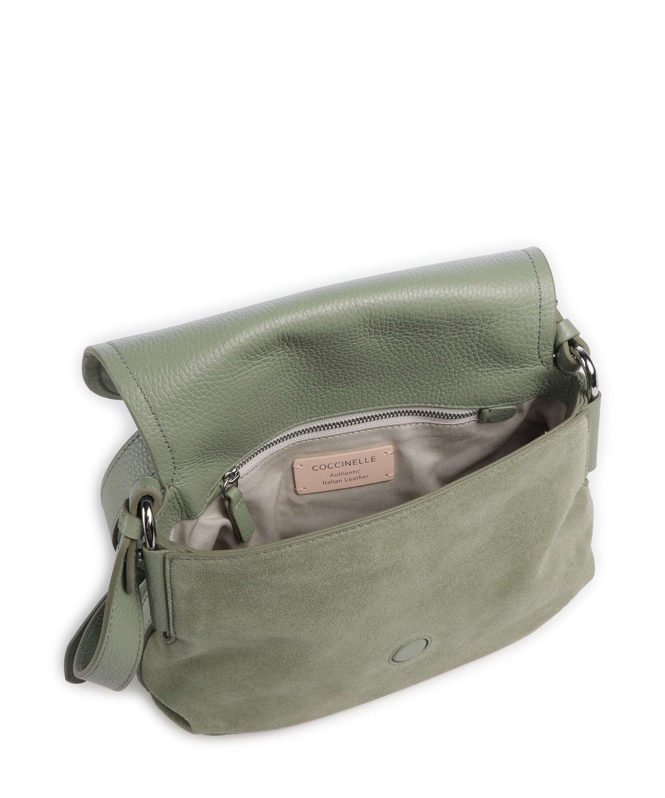 Coccinelle Rebekka Suede Crossbody bag greenery