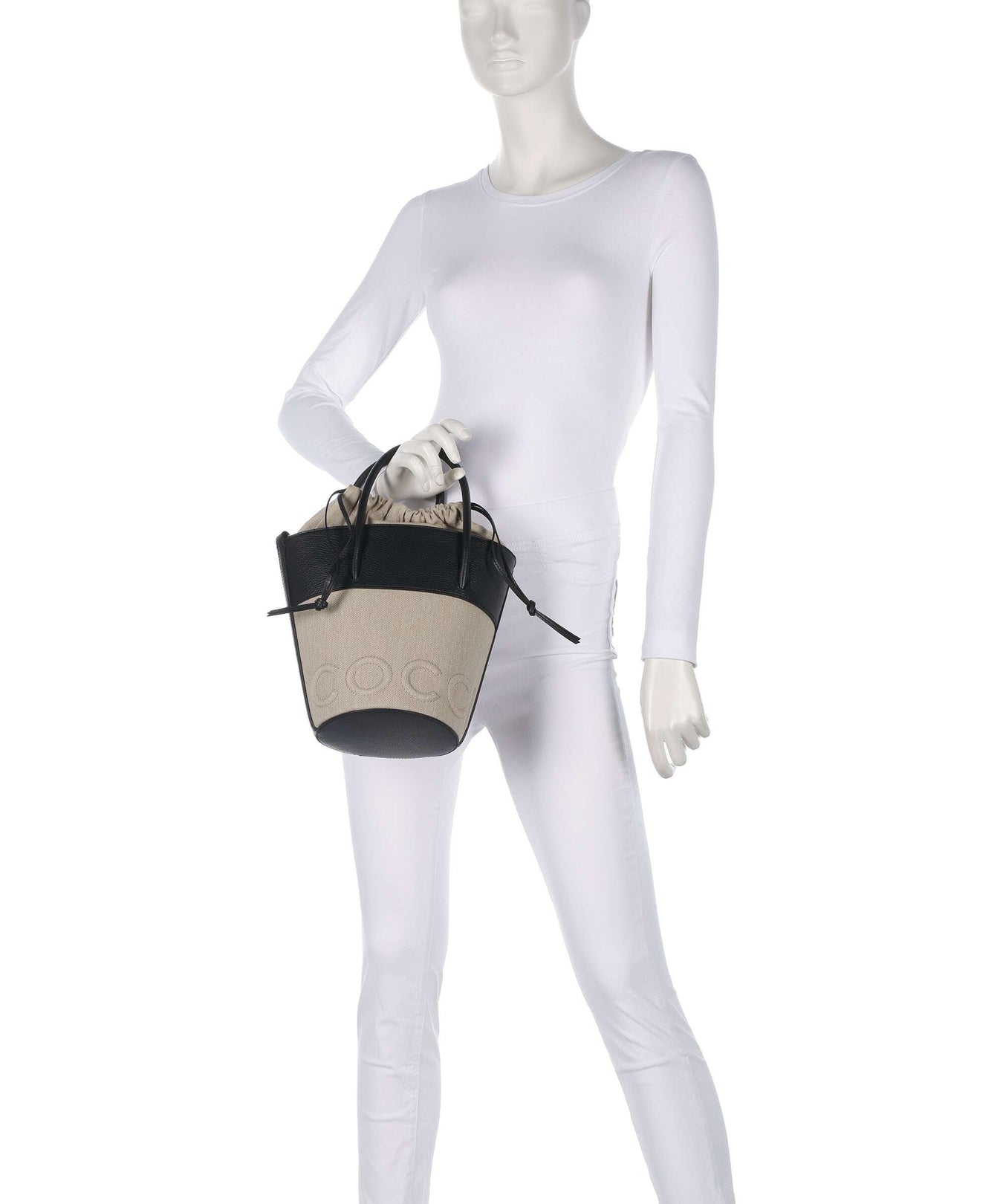 Coccinelle Myrtha Canvas Bucket bag natural/noir
