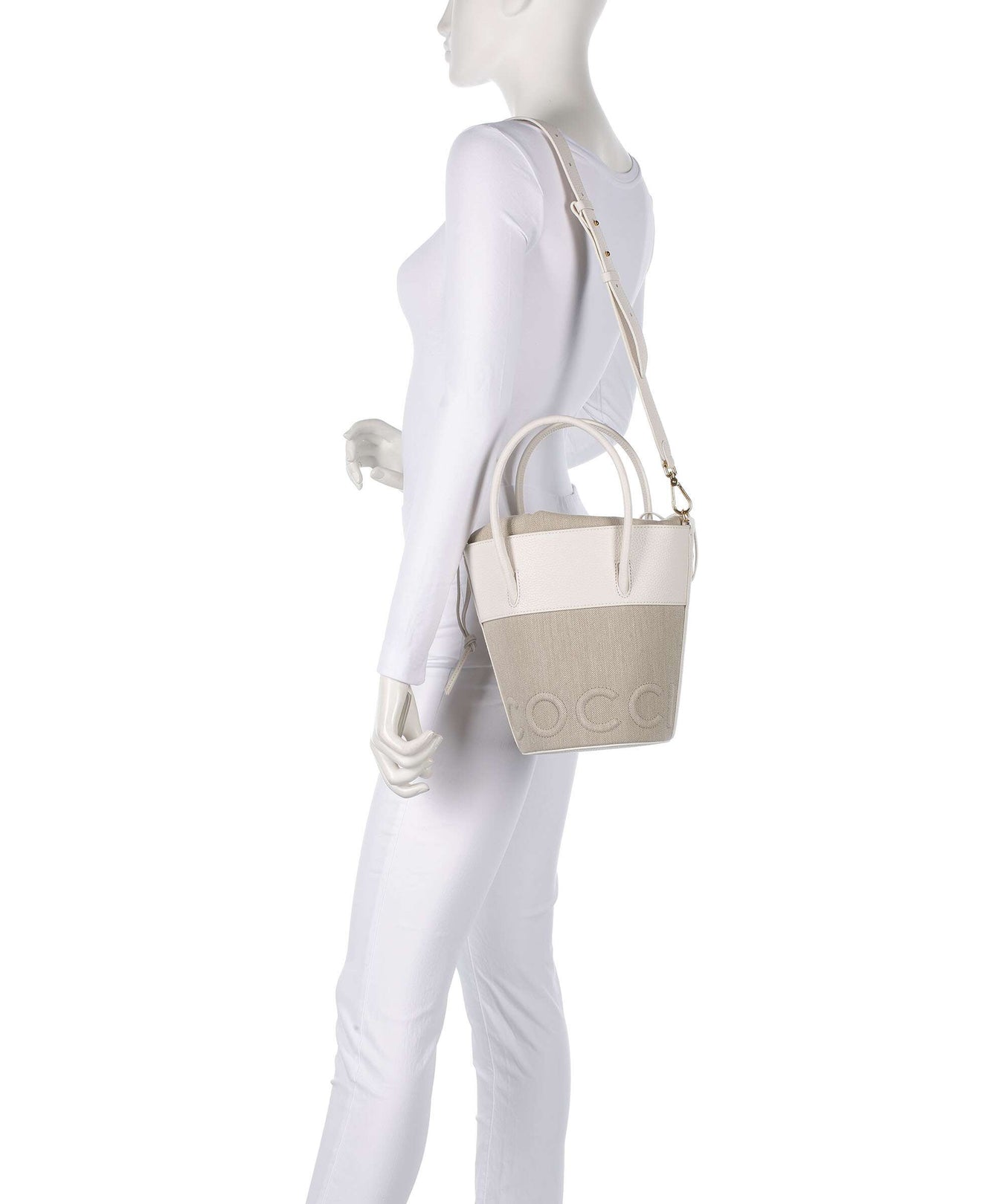 Coccinelle Myrtha Canvas Bucket bag natural/blanco