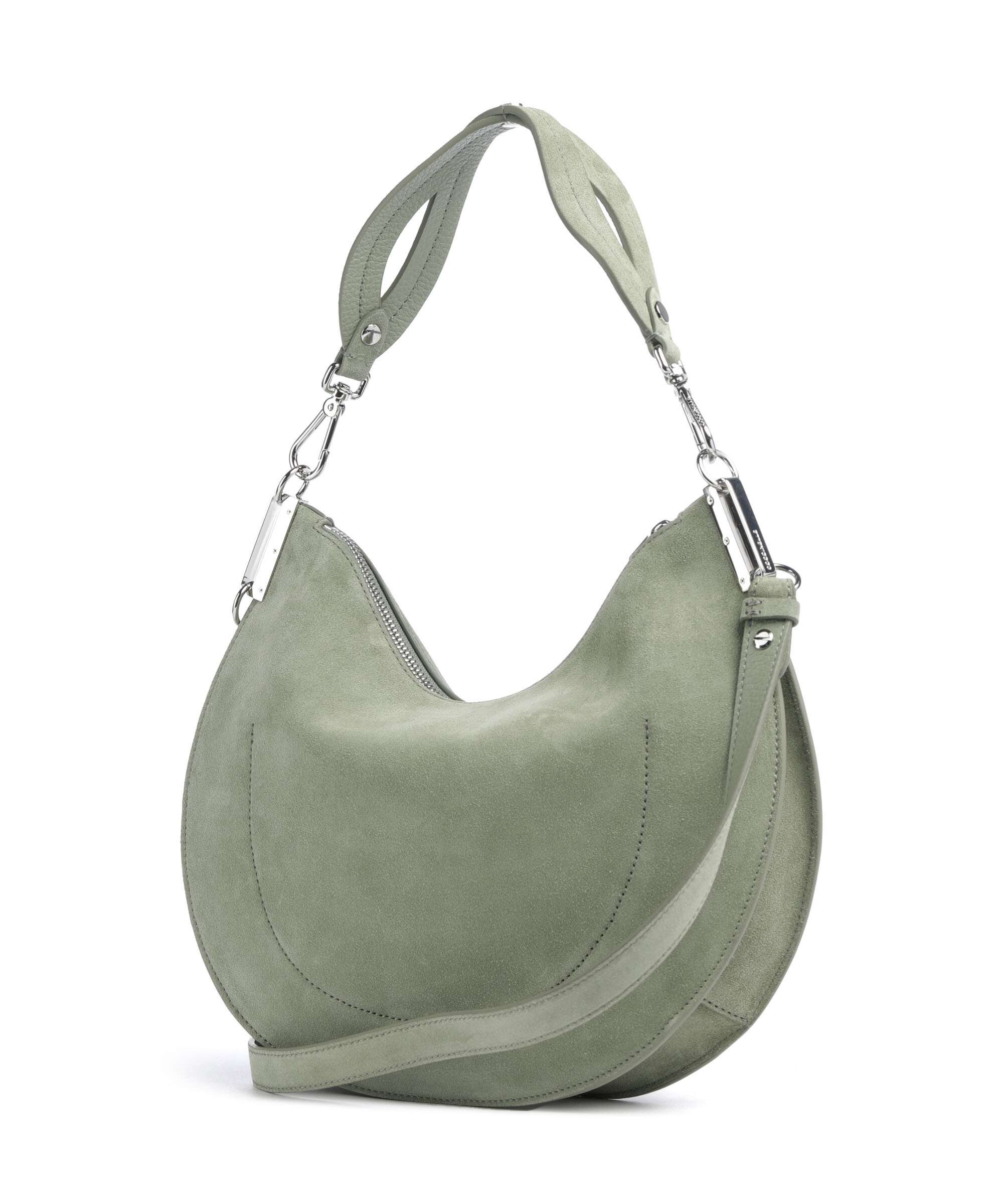 Coccinelle Sunup Suede Hobo bag greenery
