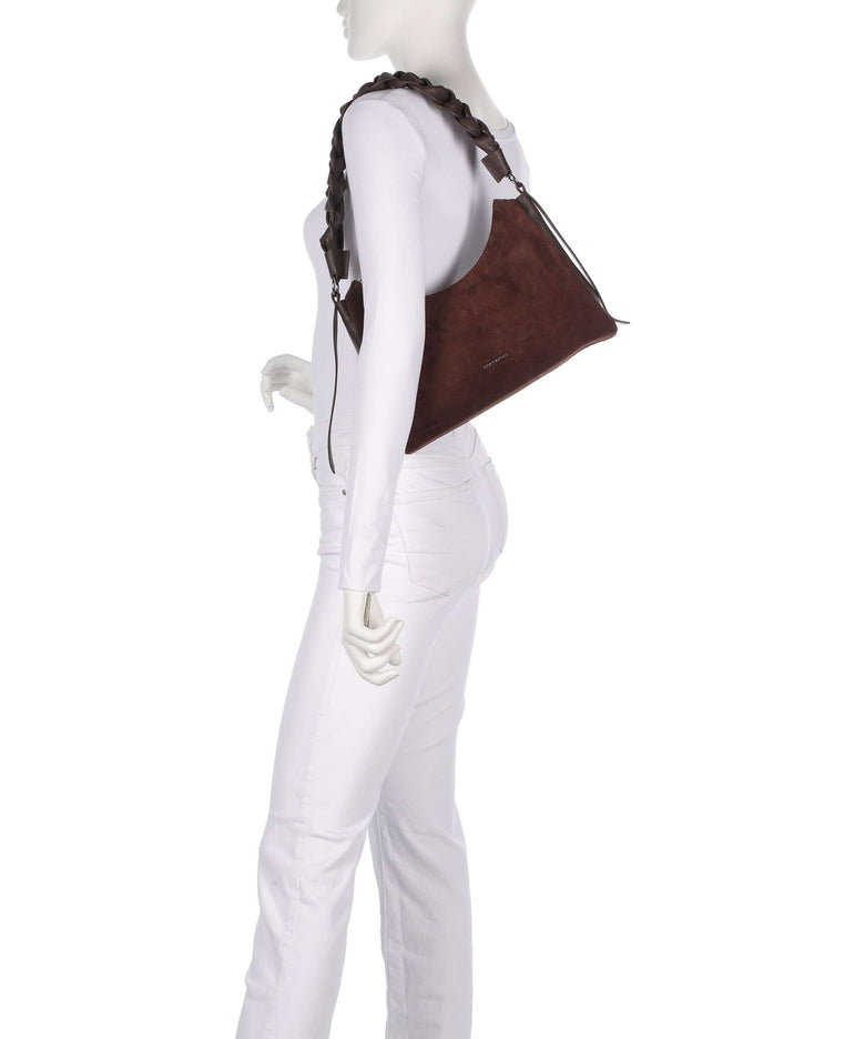 Coccinelle Boheme Suede Shoulder bag brunette