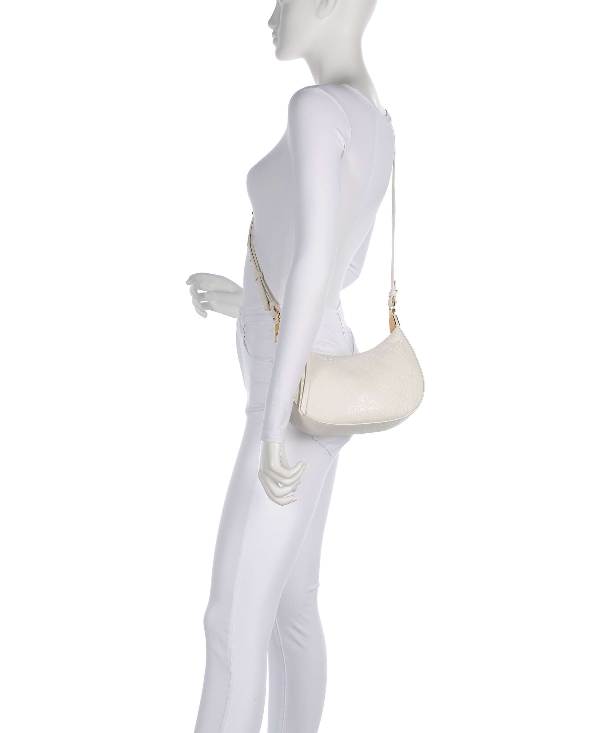 Coccinelle Fujiko Crossbody bag grained leather pearl