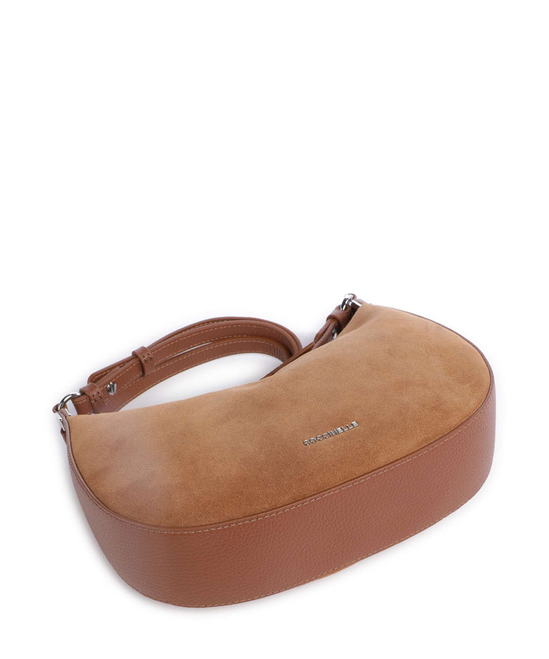 Coccinelle Fujiko Suede Crossbody bag cognac