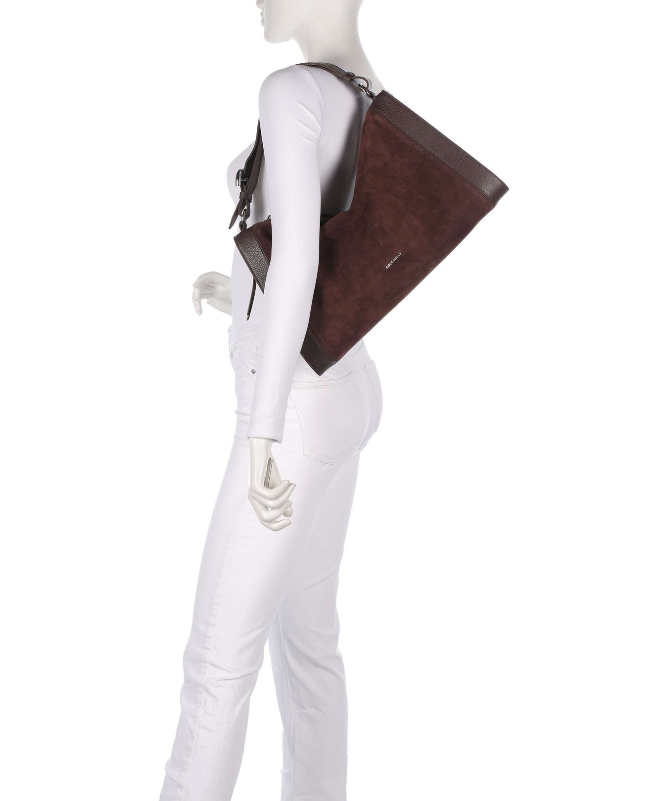 Coccinelle Elinor Suede Hobo bag brunette