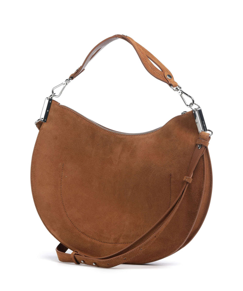 Coccinelle Sunup Suede Hobo bag cognac
