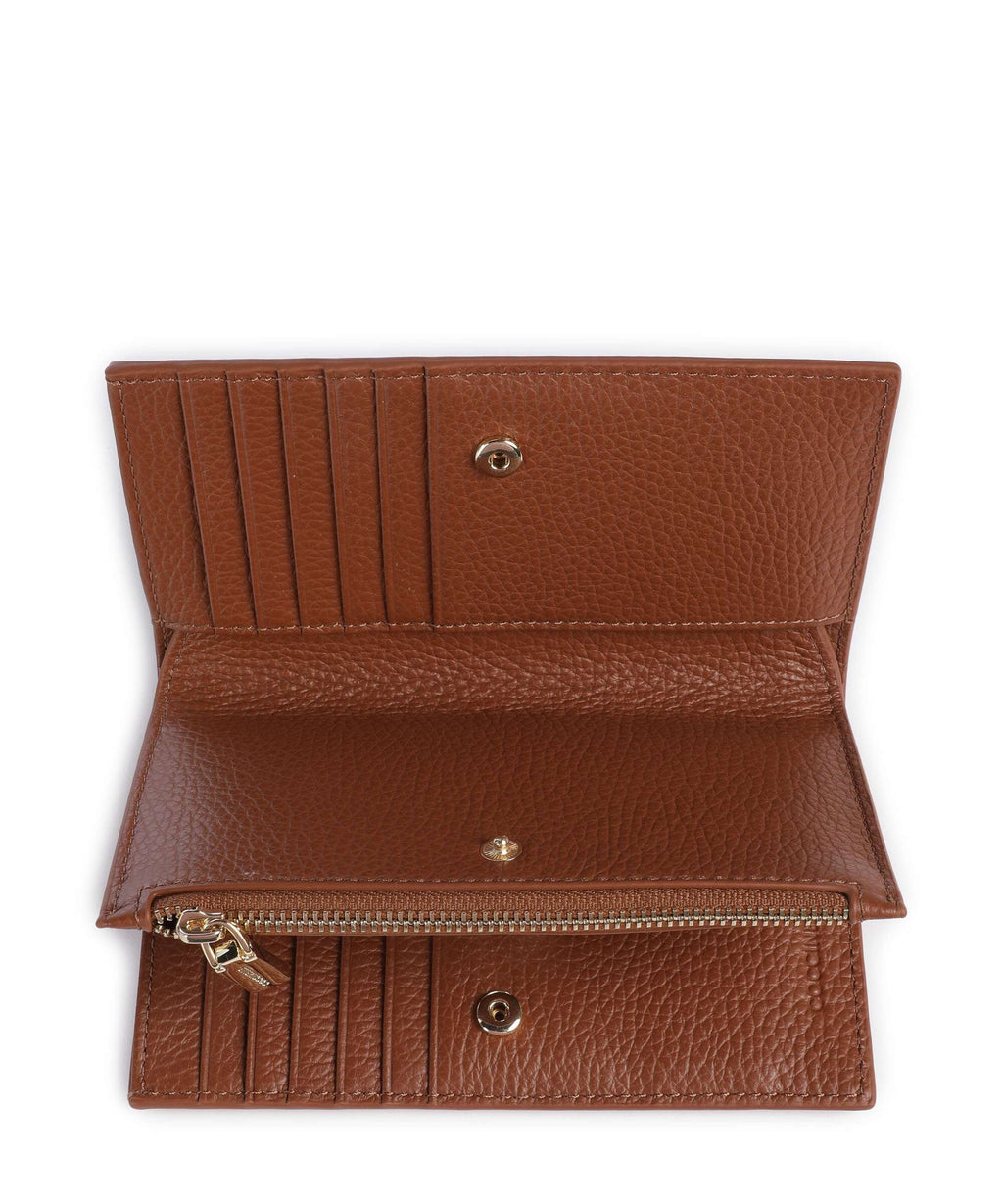 Coccinelle Metallic Soft Wallet cognac