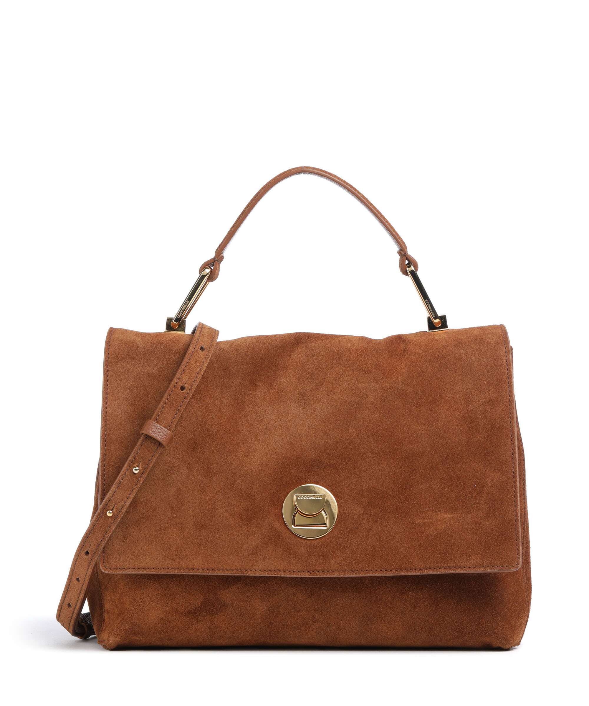 Coccinelle Liya Suede Handbag cognac