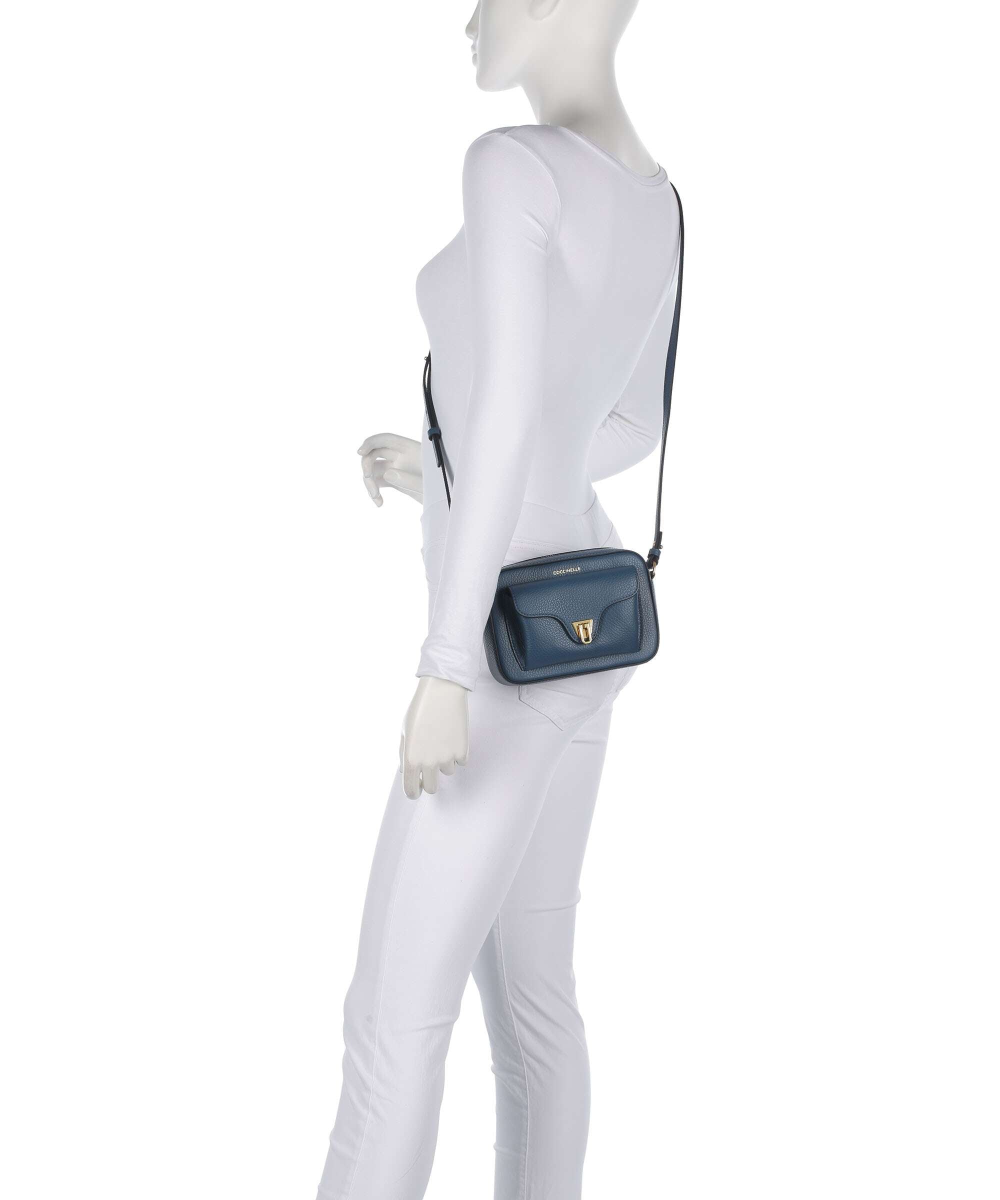 Coccinelle Beat Soft Crossbody bag grained leather deep blue