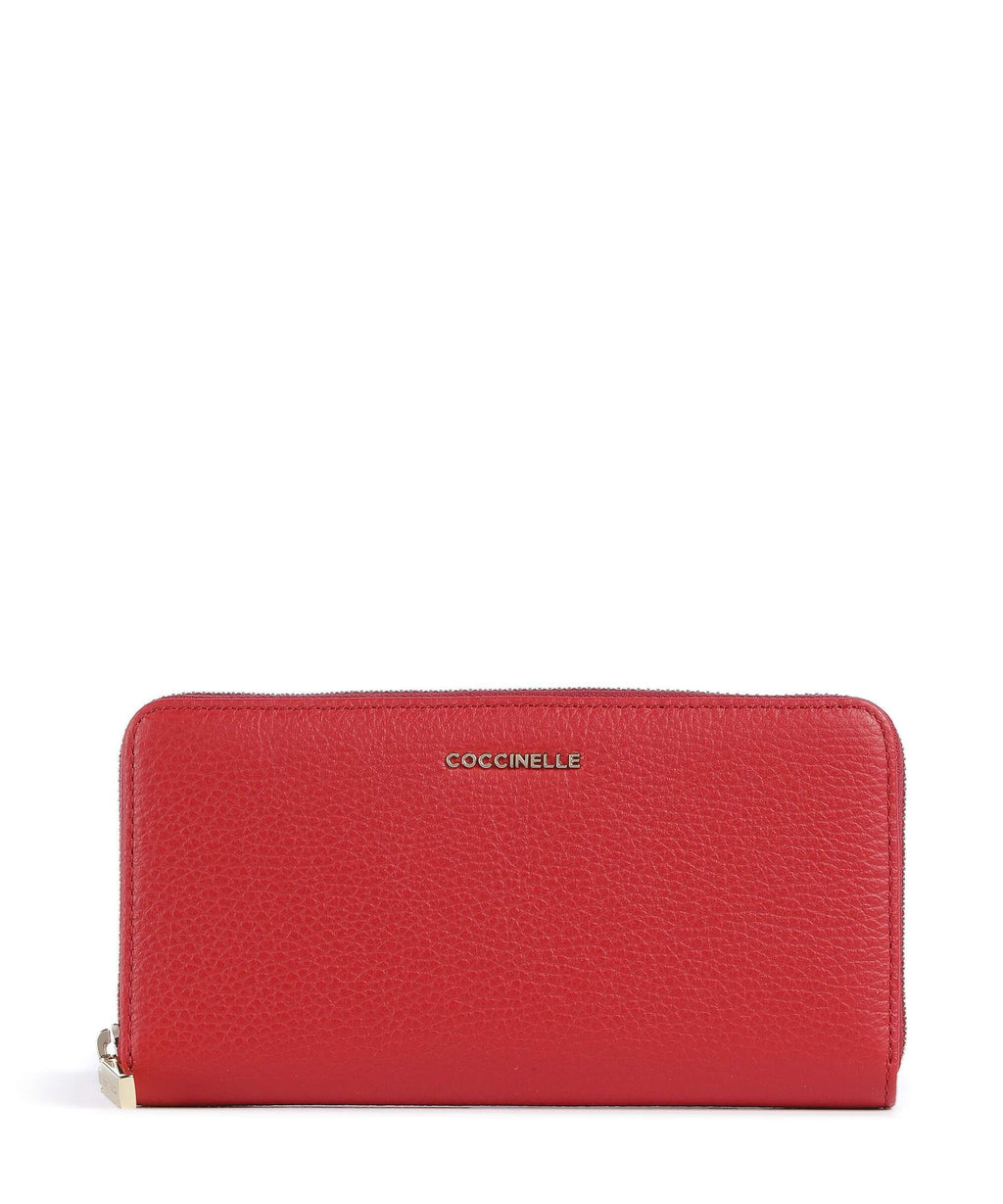 Coccinelle Metallic Soft Wallet scarlet