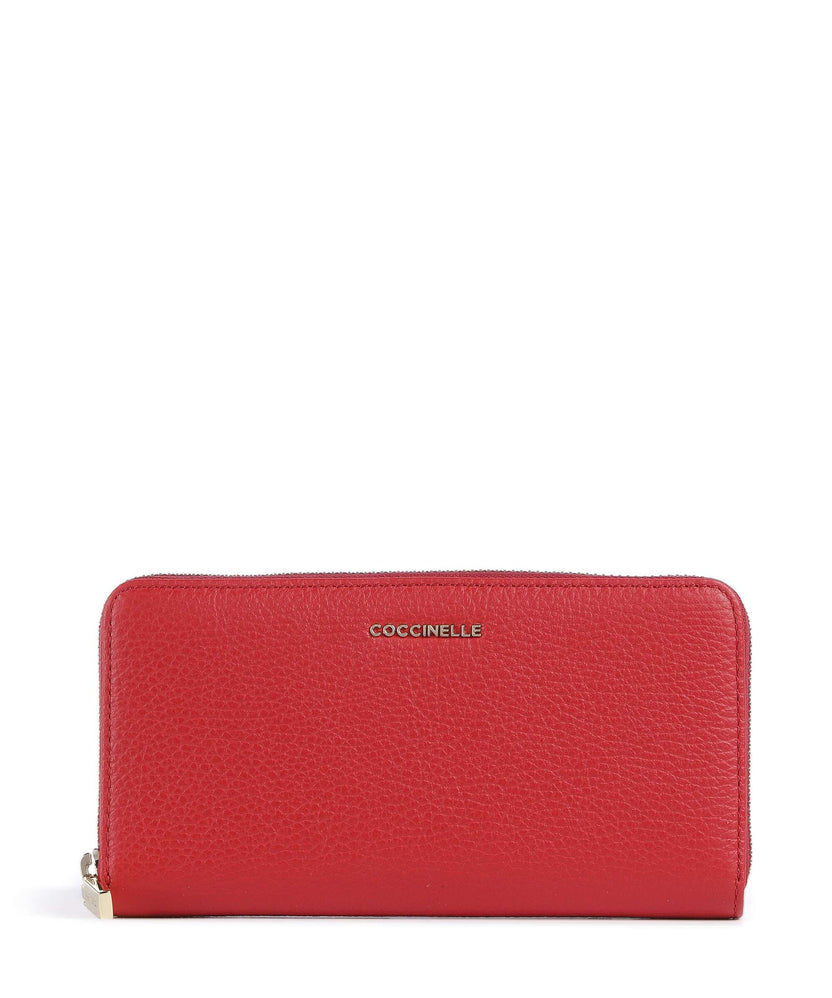 Coccinelle Metallic Soft Wallet scarlet