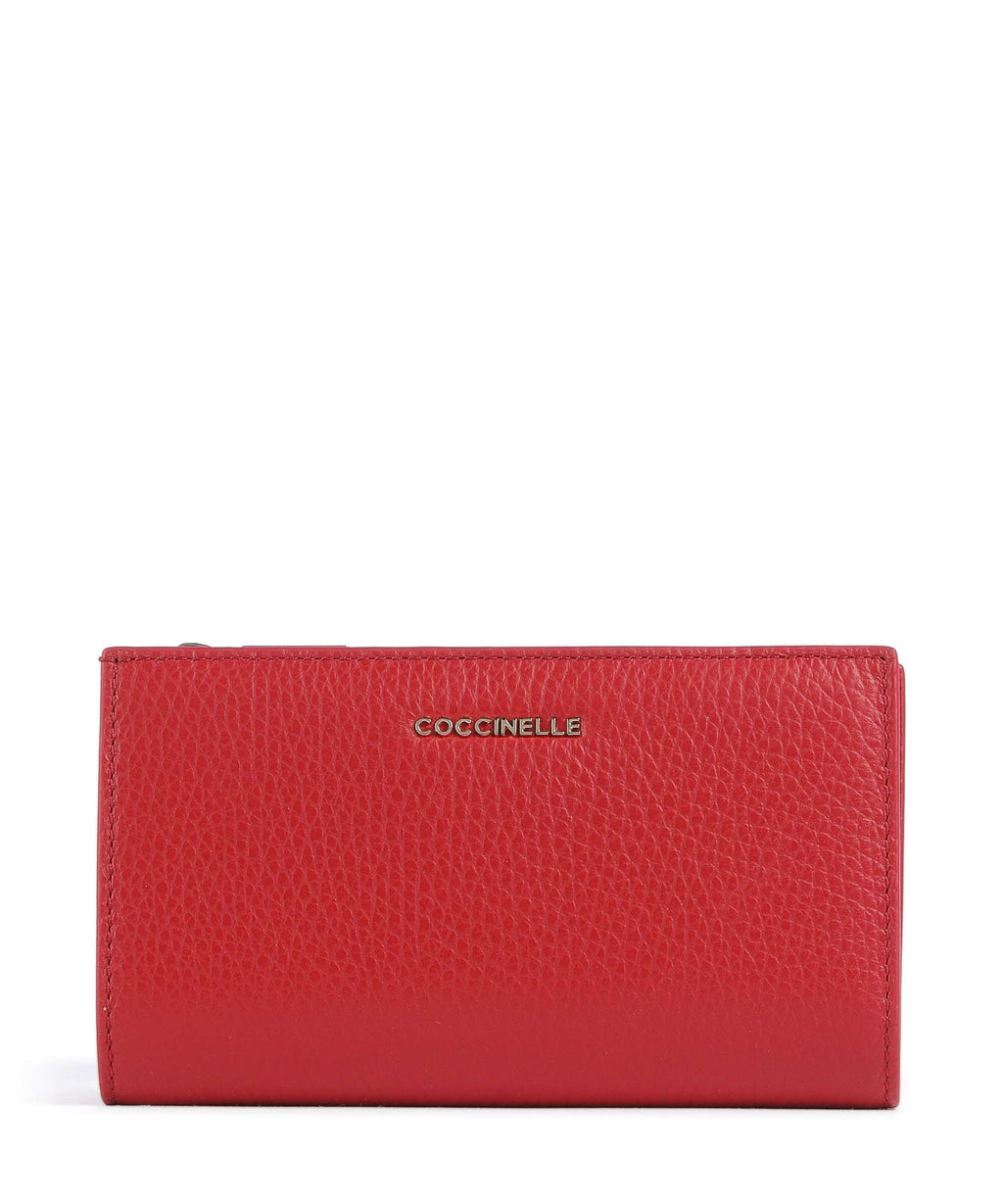 Coccinelle Metallic Soft Wallet scarlet