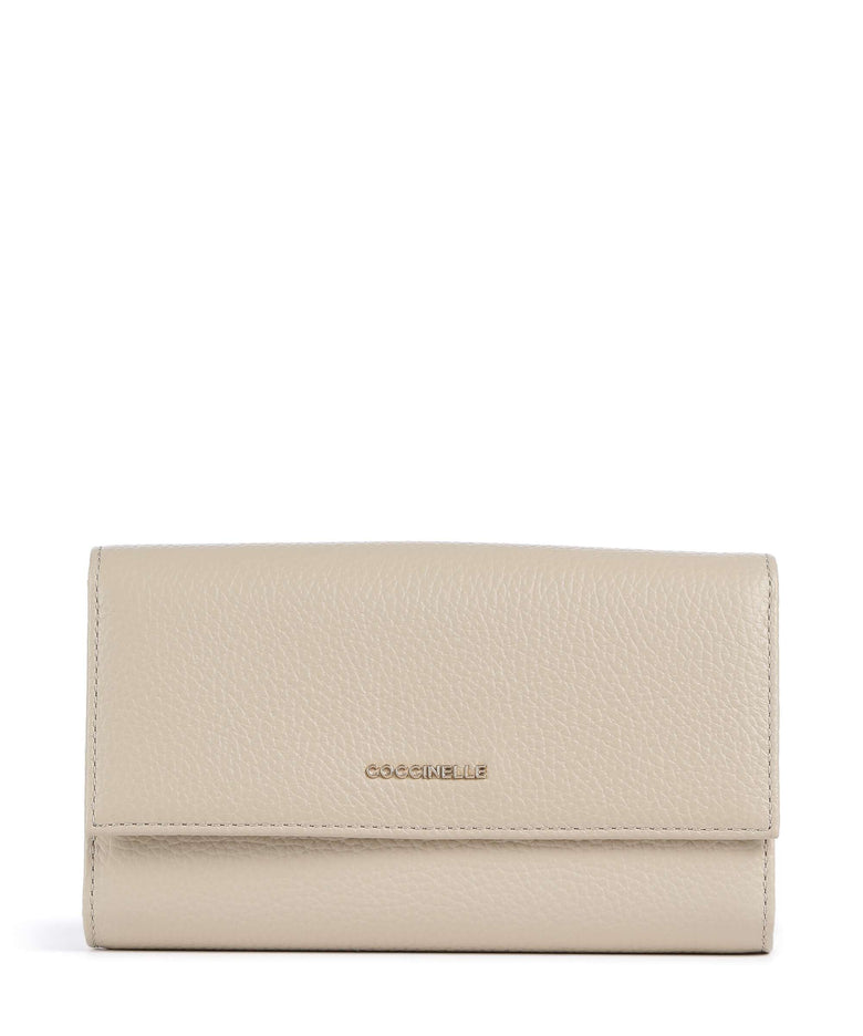 Coccinelle Metallic Soft Wallet sandshell
