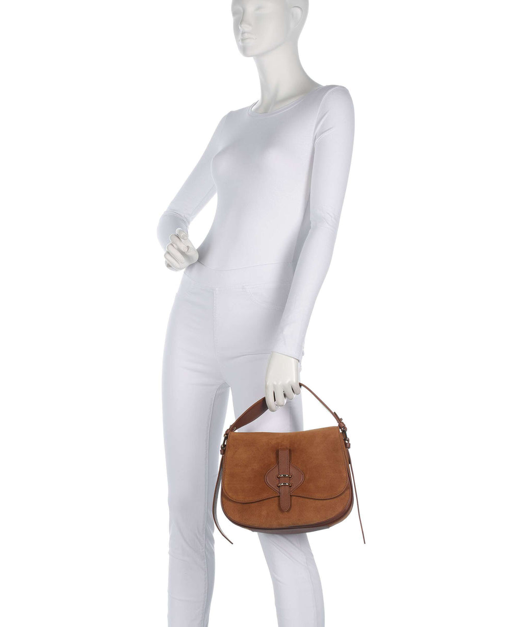 Coccinelle Mavery Suede Handbag cognac