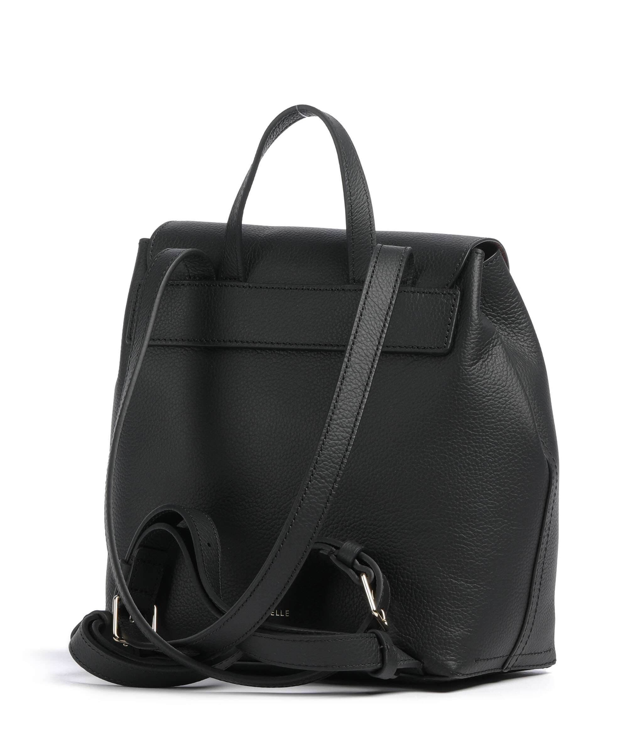 Coccinelle Nikla Backpack grained leather noir/cognac