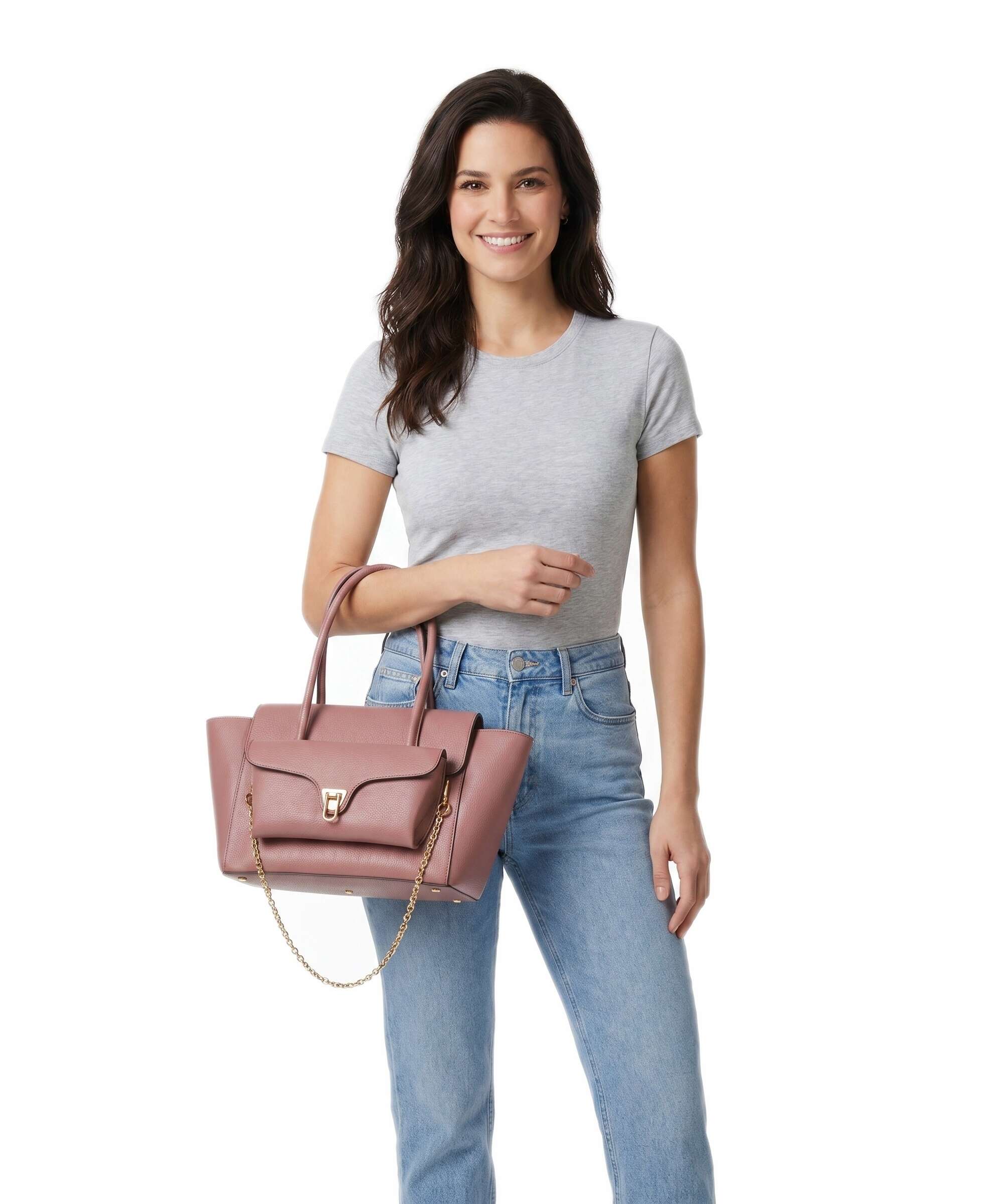 Coccinelle Beat Double Handbag winter rose