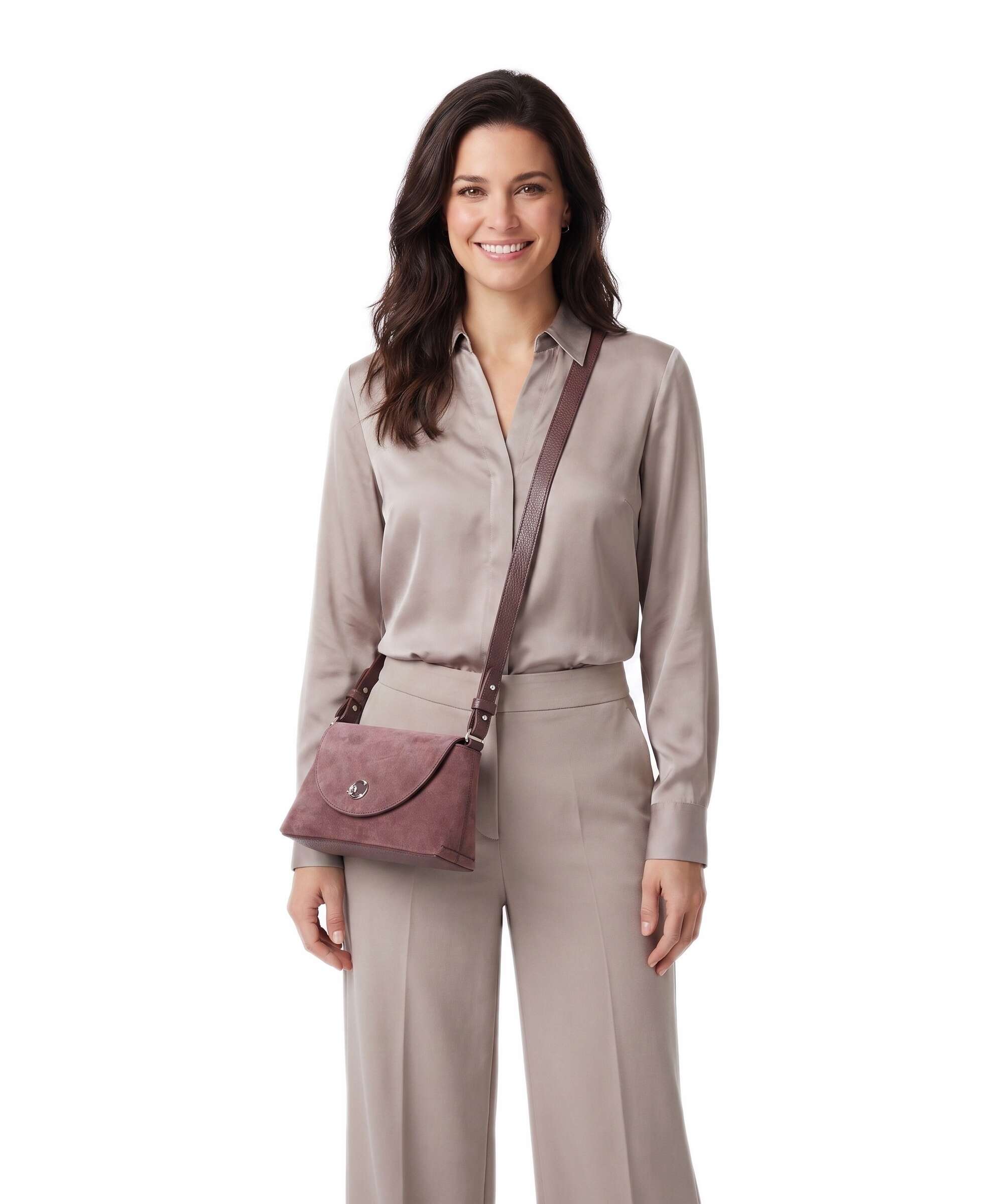 Coccinelle Nikla Suede Crossbody bag berry