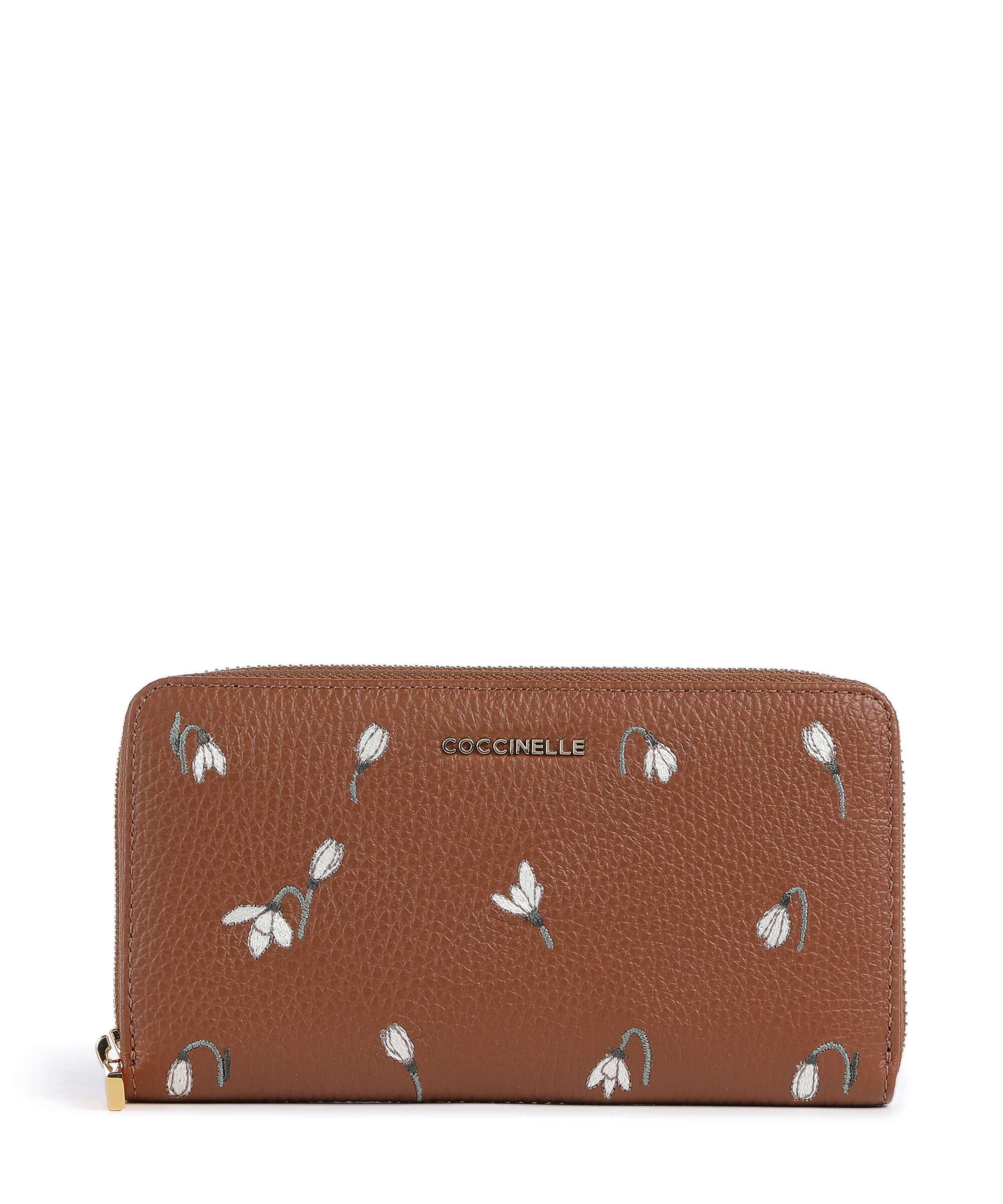 Coccinelle Metallic Wallet cognac