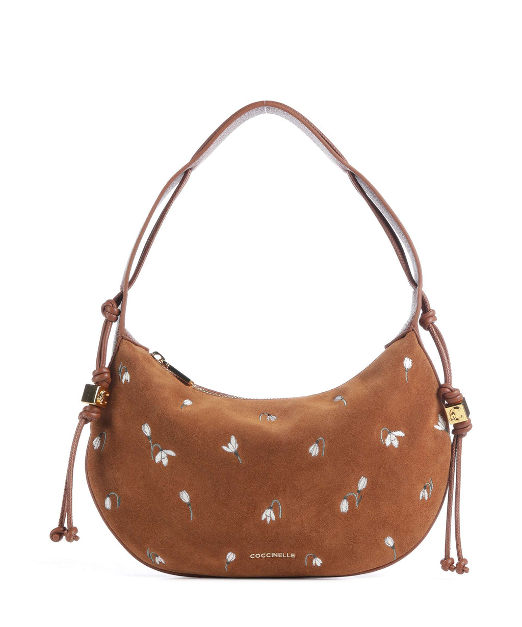Coccinelle Thess Suede Hobo bag cognac